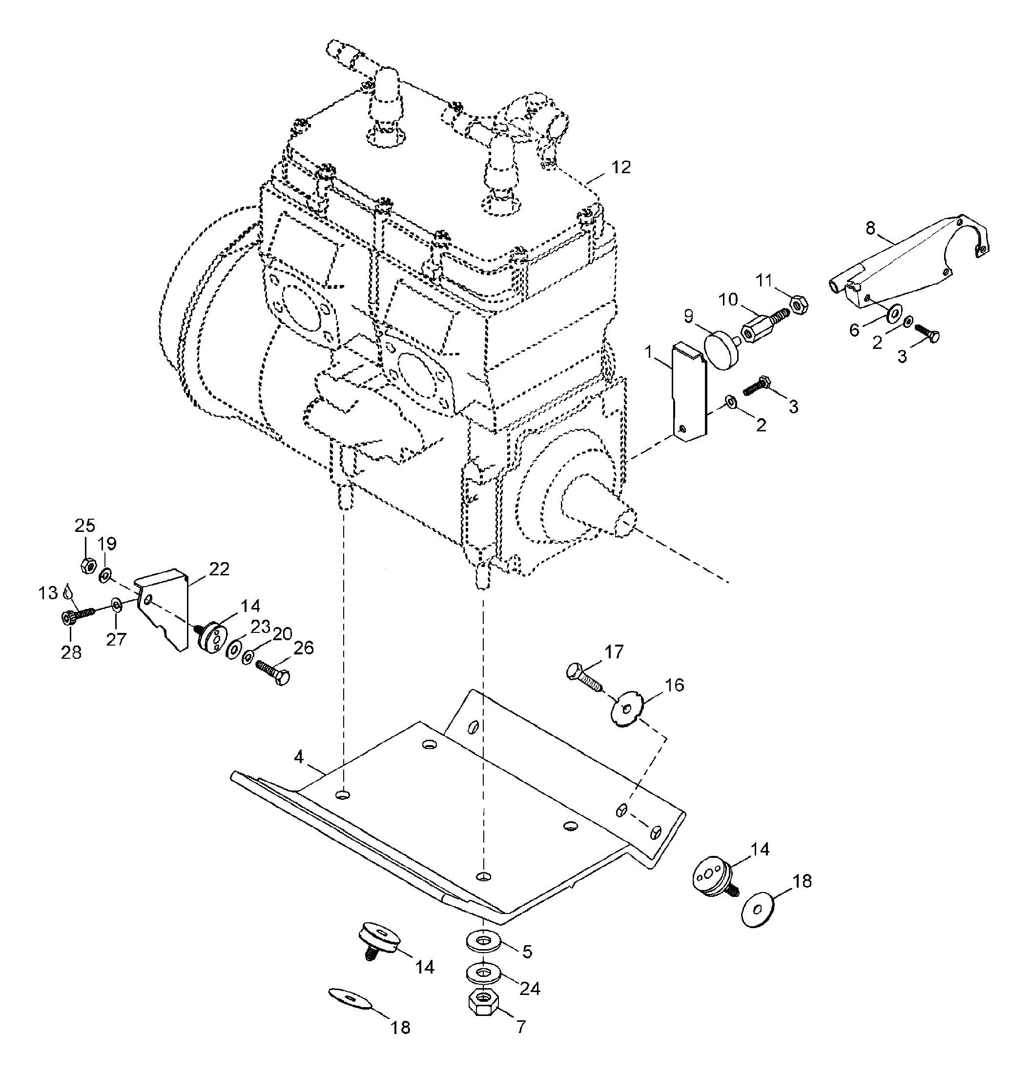 Схема узла: Engine Mount Plate