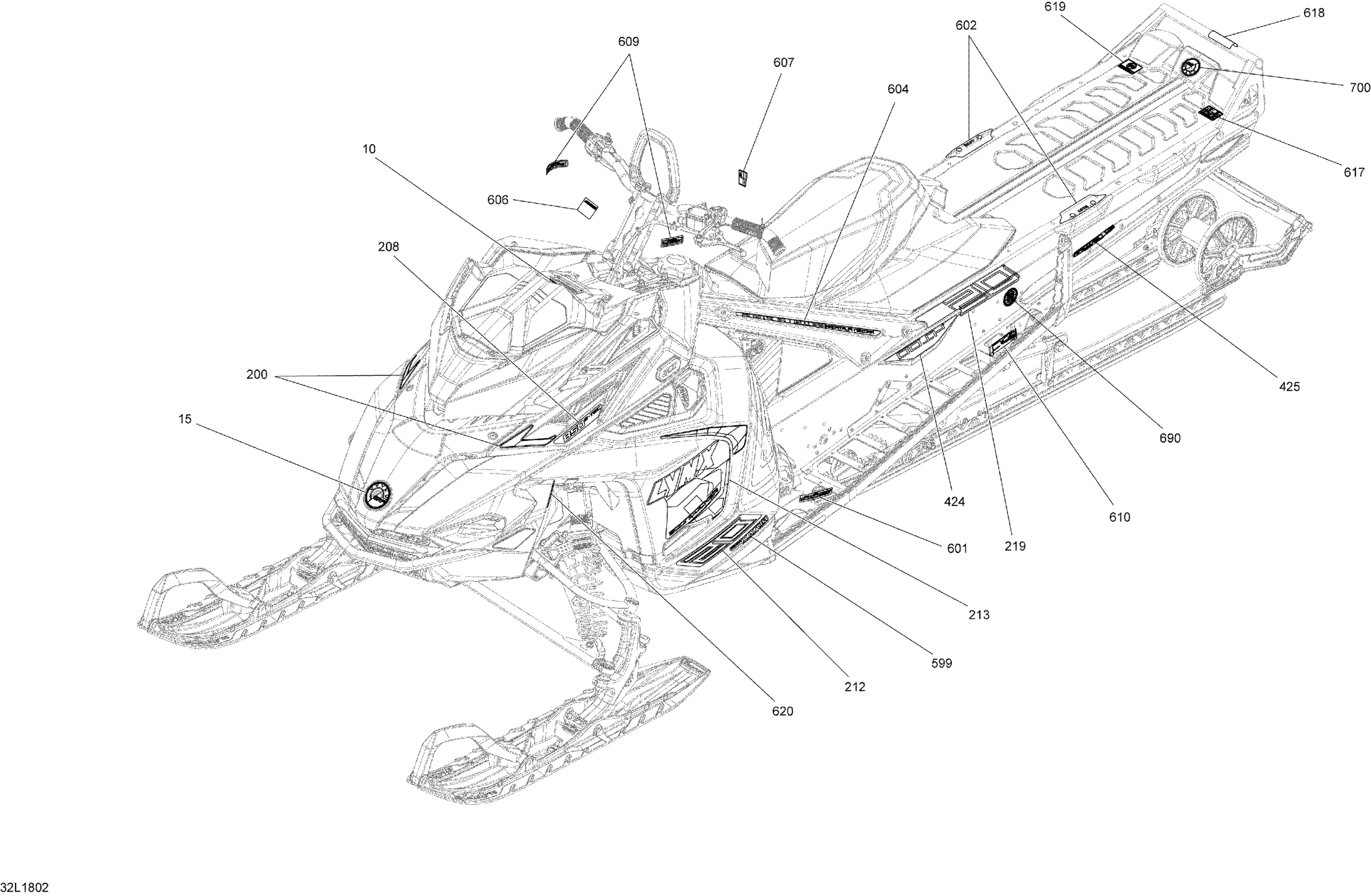 Схема узла: Decals Boondocker - 850 E-TEC - Package BD3900 DS