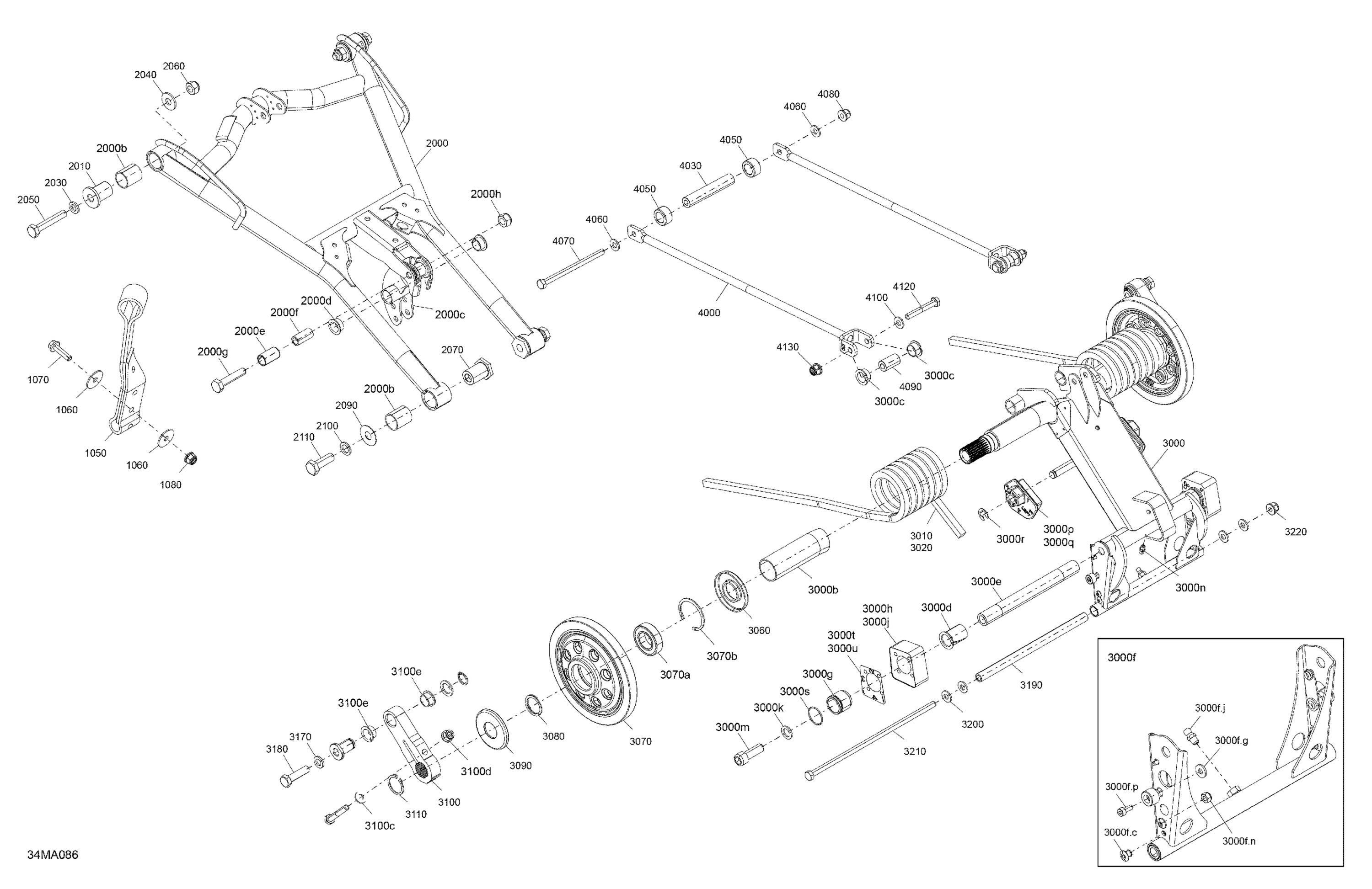 Схема узла: Suspension - Rear - Upper Section  - LTD