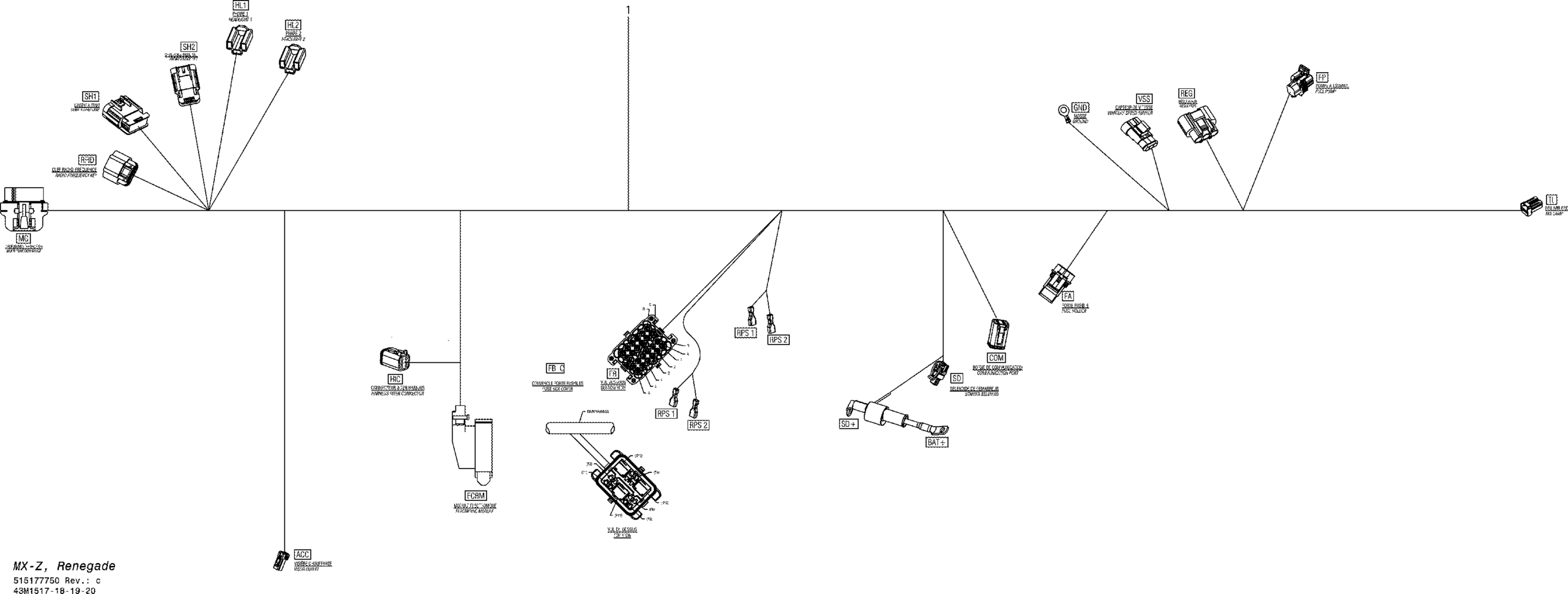 Схема узла: Electrical Harness Main_43M1517