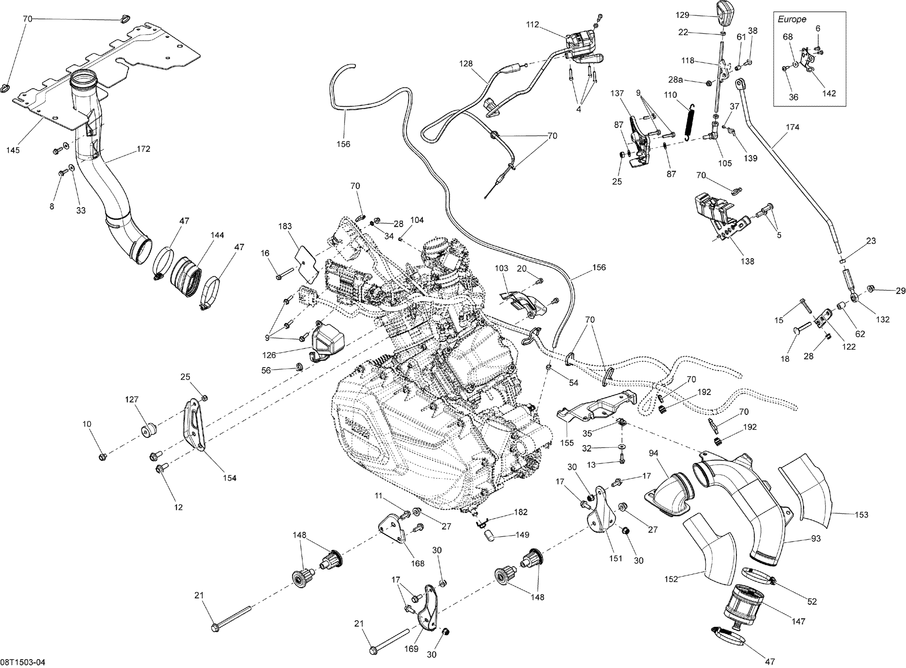 Схема узла: Engine And Engine Support _08T1503