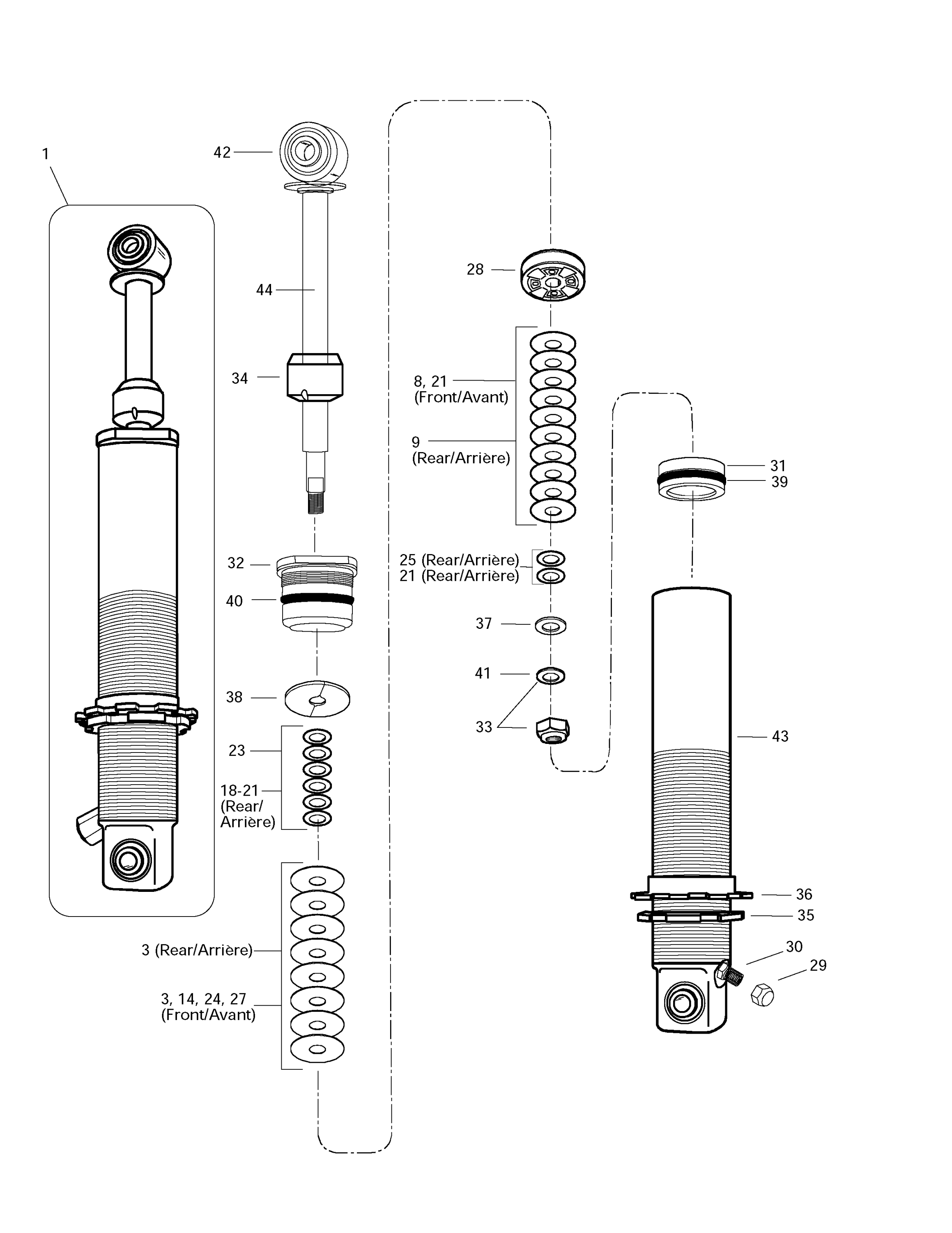 Схема узла: Front And Rear Take Apart Shocks
