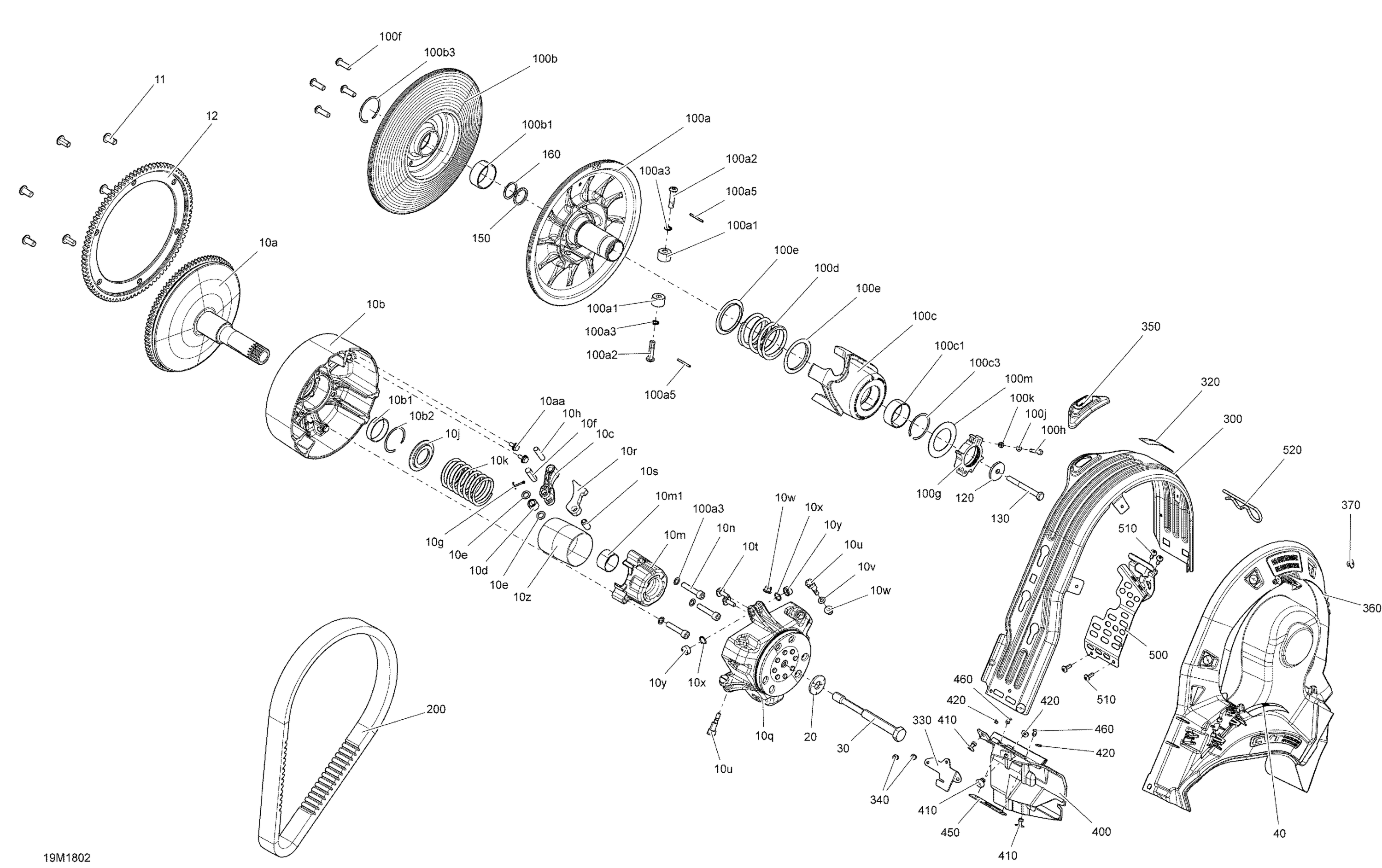 Схема узла: Pulley Summit - 600 CARB