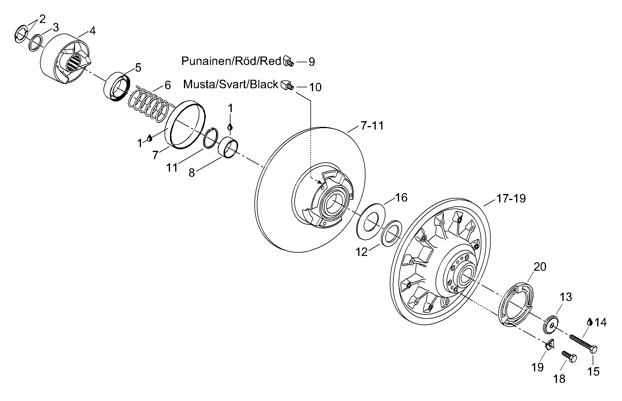Схема узла: Driven Pulley