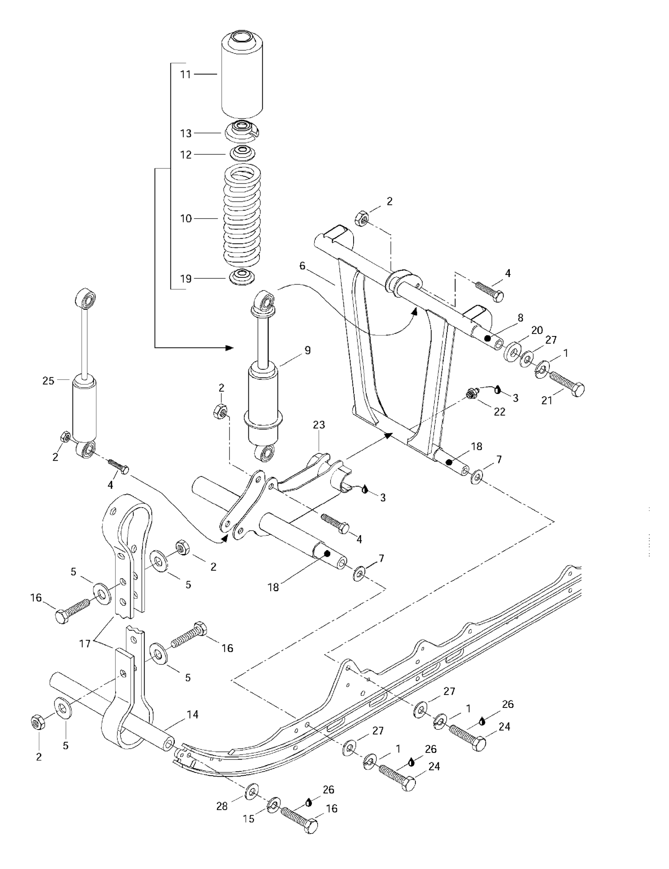 Схема узла: Front Arm, Rear Suspension