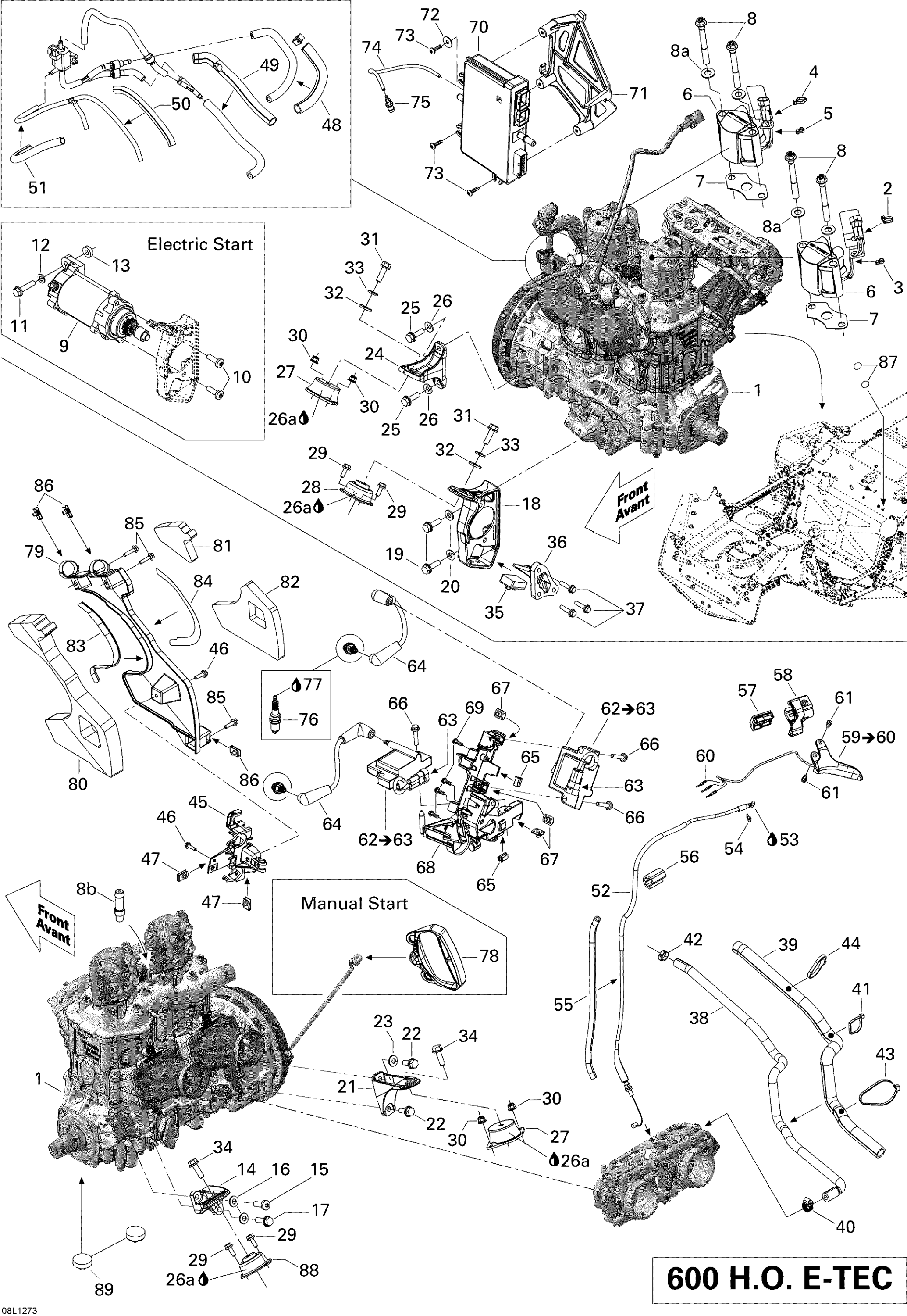 Схема узла: Engine And Engine Support 600HO ETEC