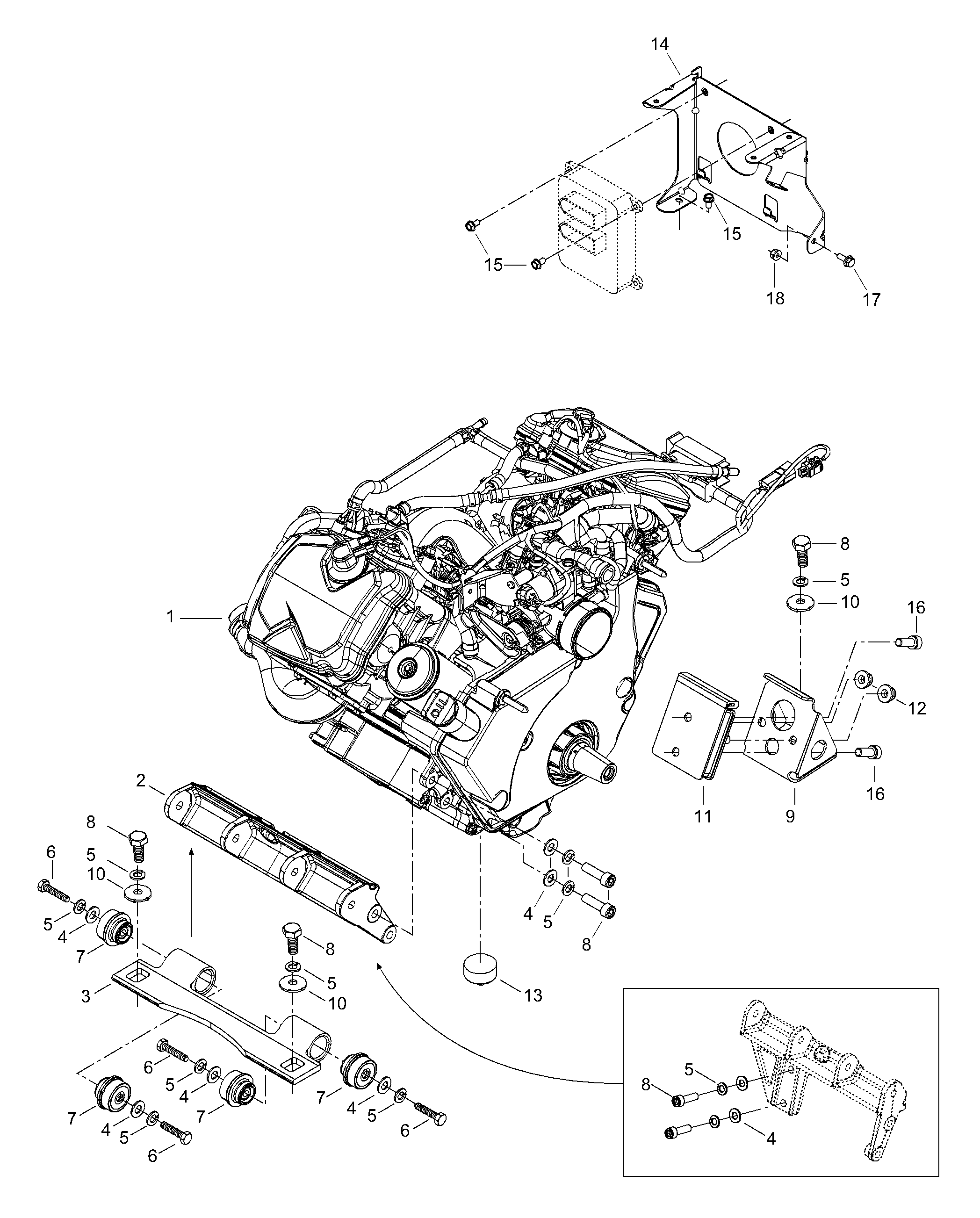 Схема узла: Engine Mount Plate