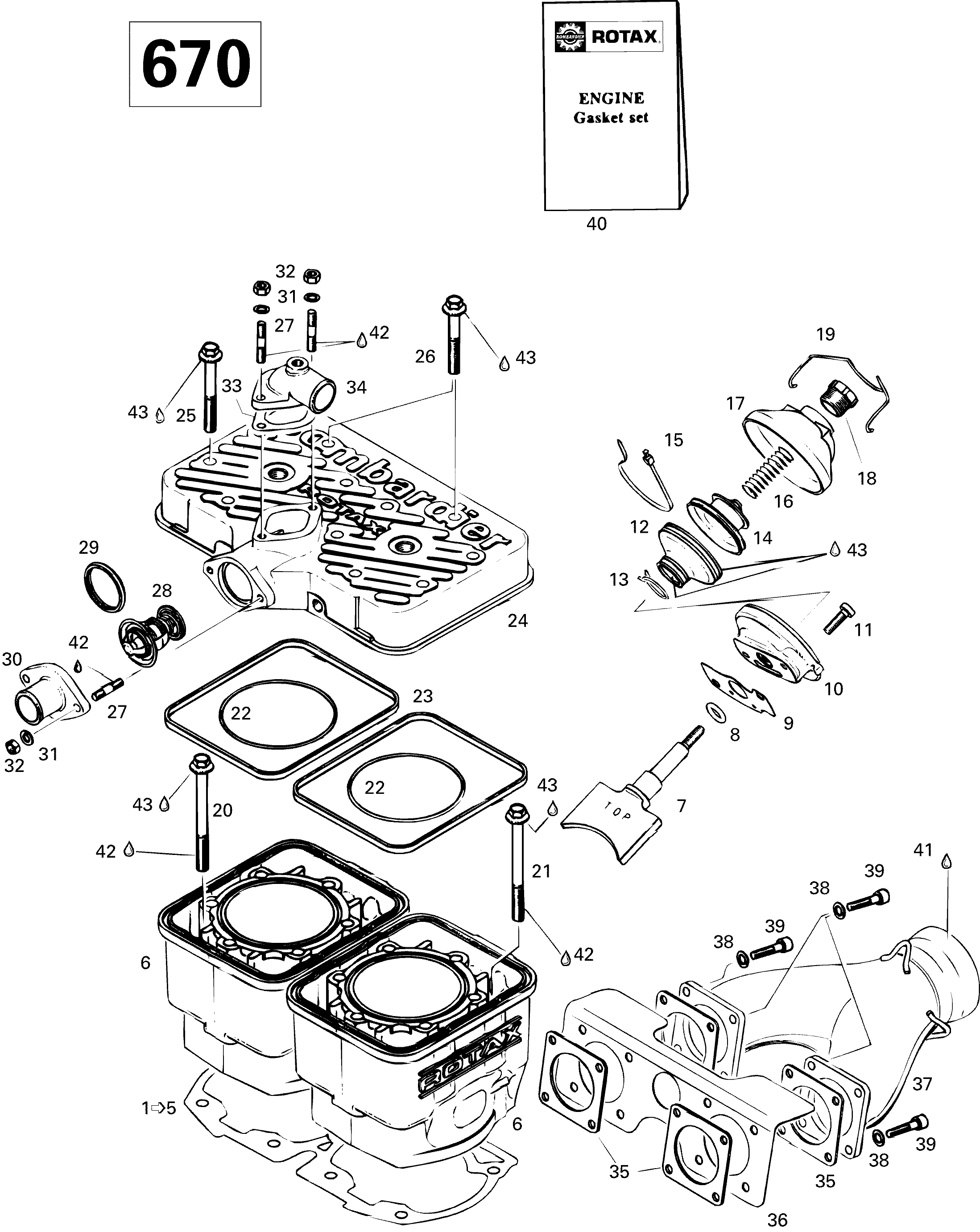 Cylinder And Exhaust Manifold 670