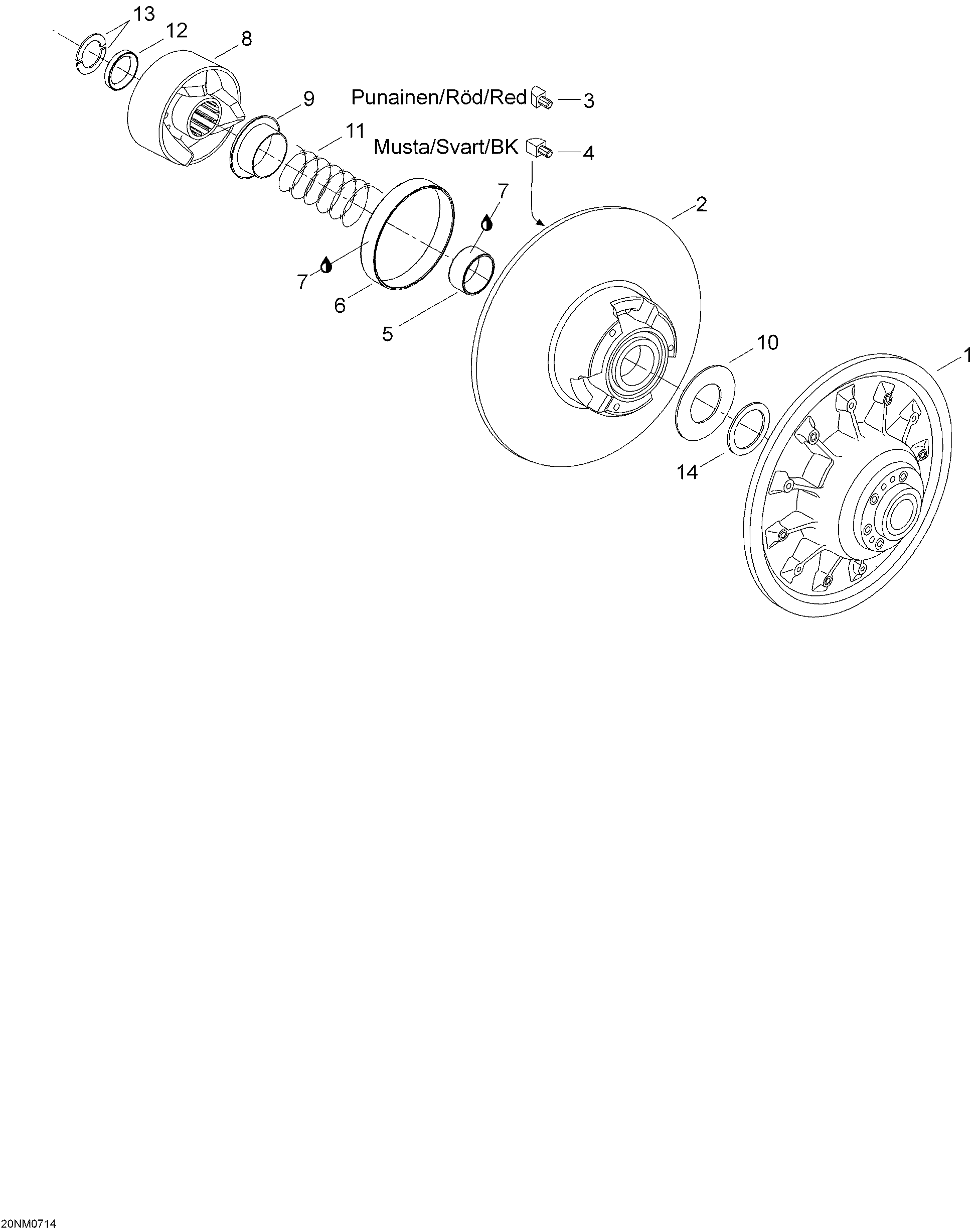 Driven pulley