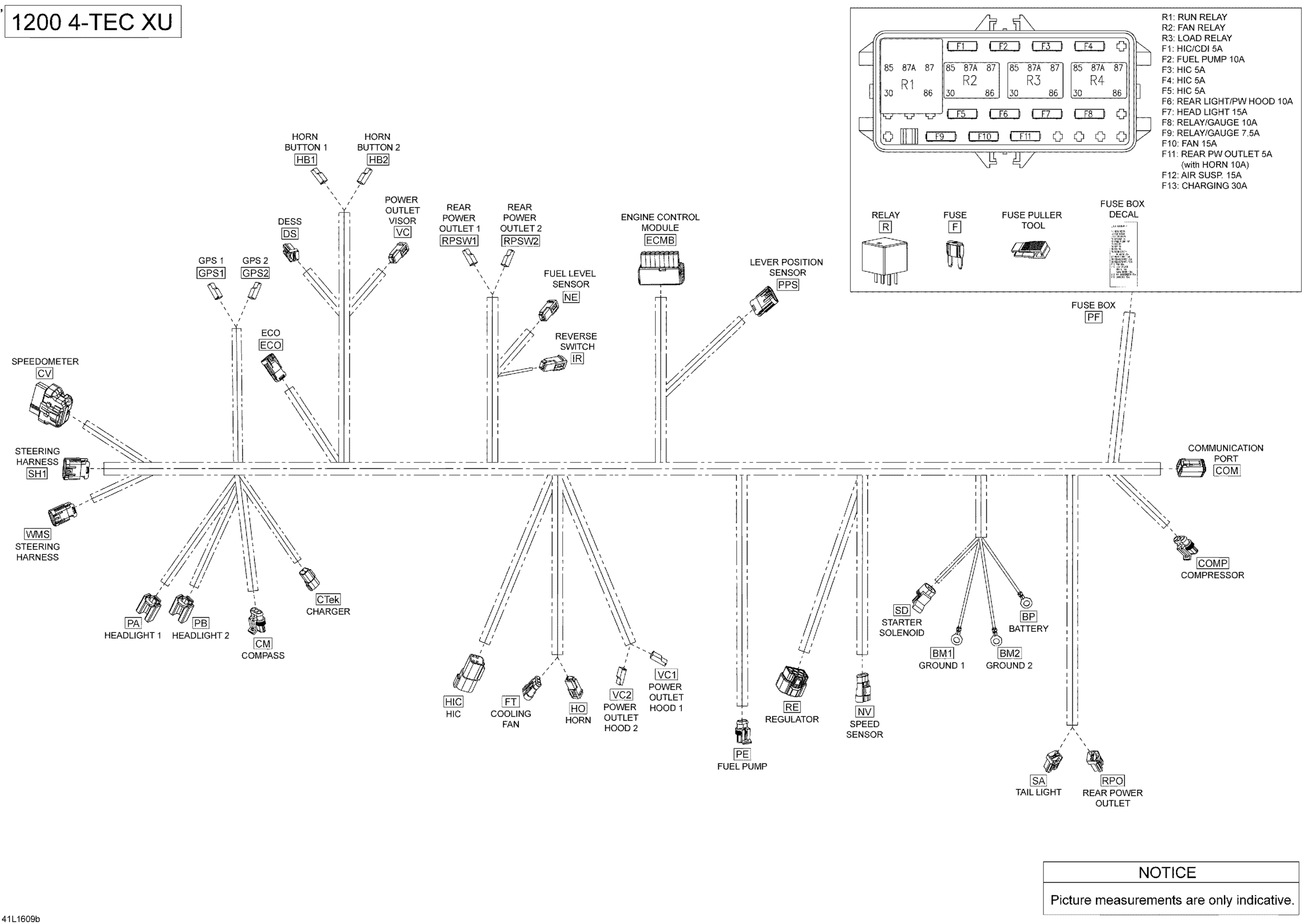 Схема узла: Electrical Harness - 1200 4-TEC