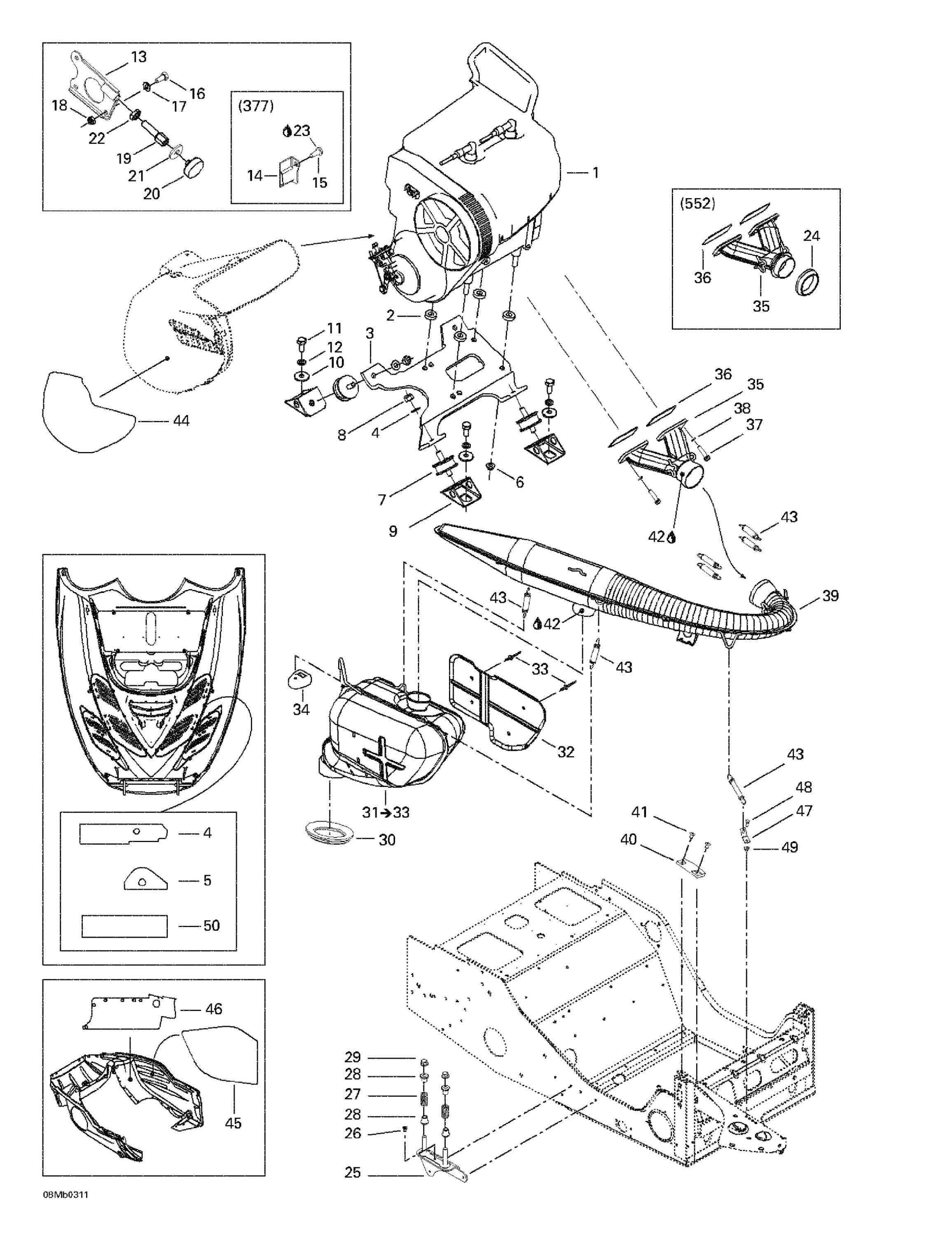 Схема узла: Engine Support And Muffler