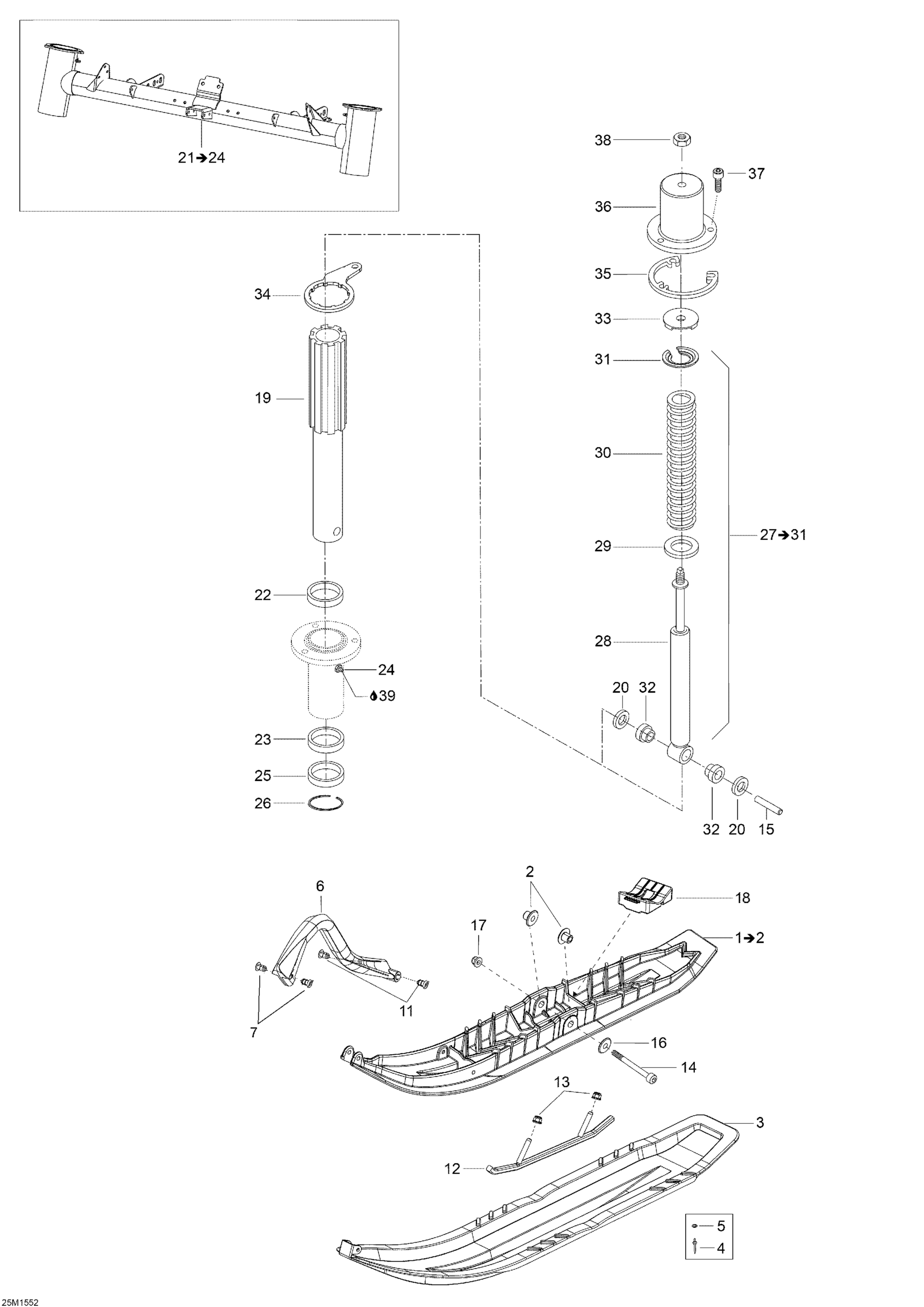 Схема узла: Front Suspension And Ski