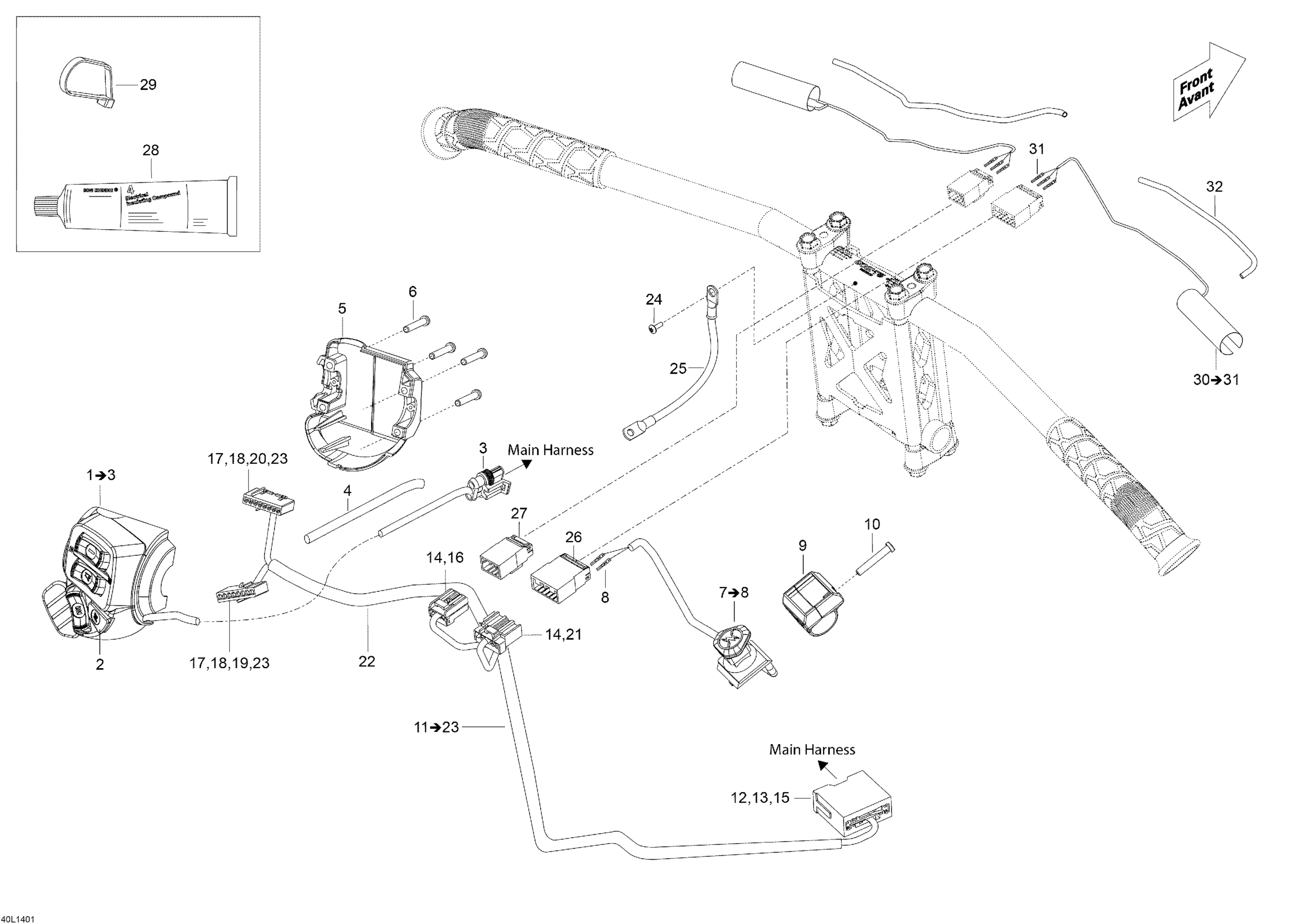 Схема узла: Steering Wiring Harness