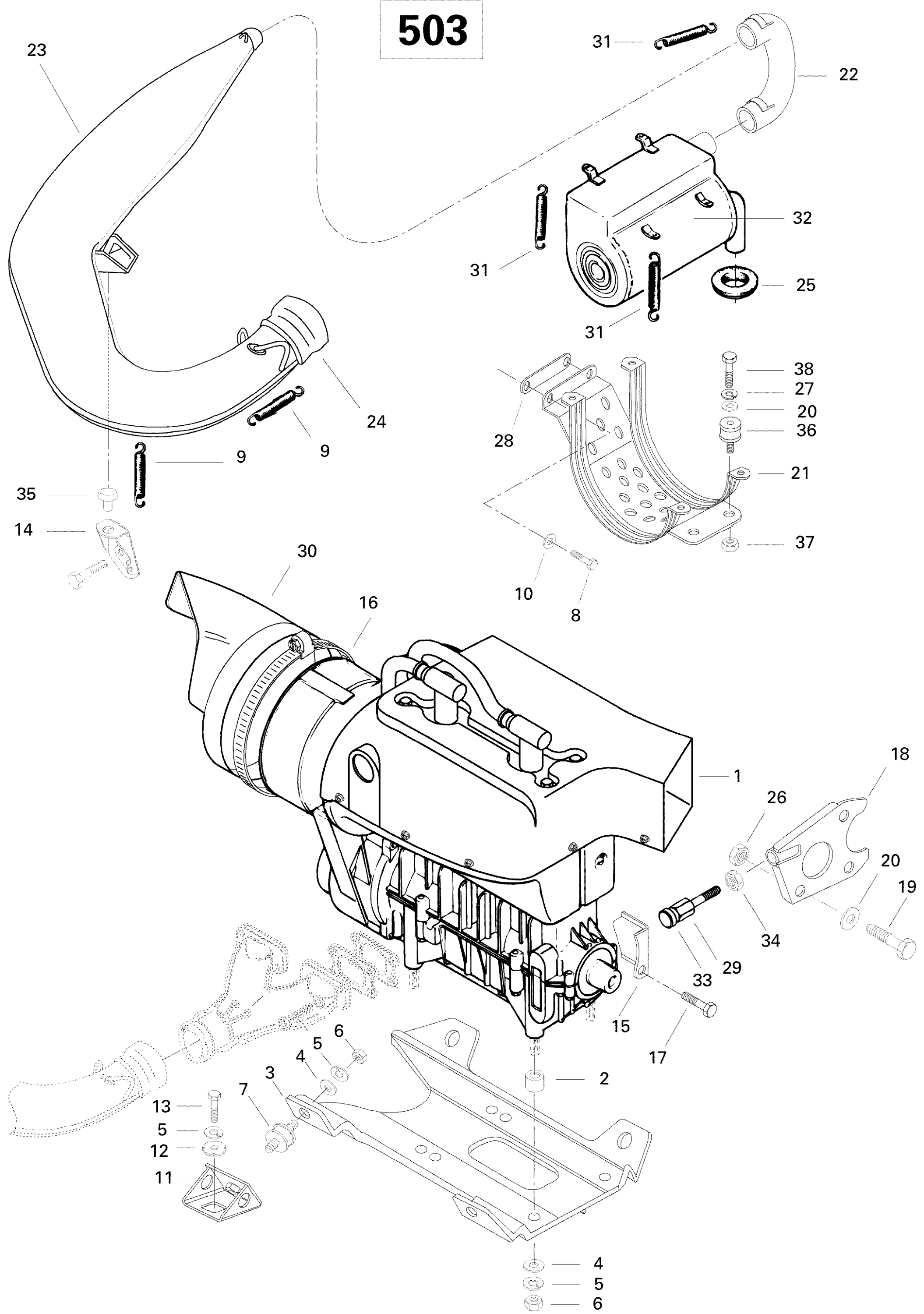 Схема узла: Engine And Engine Support 503