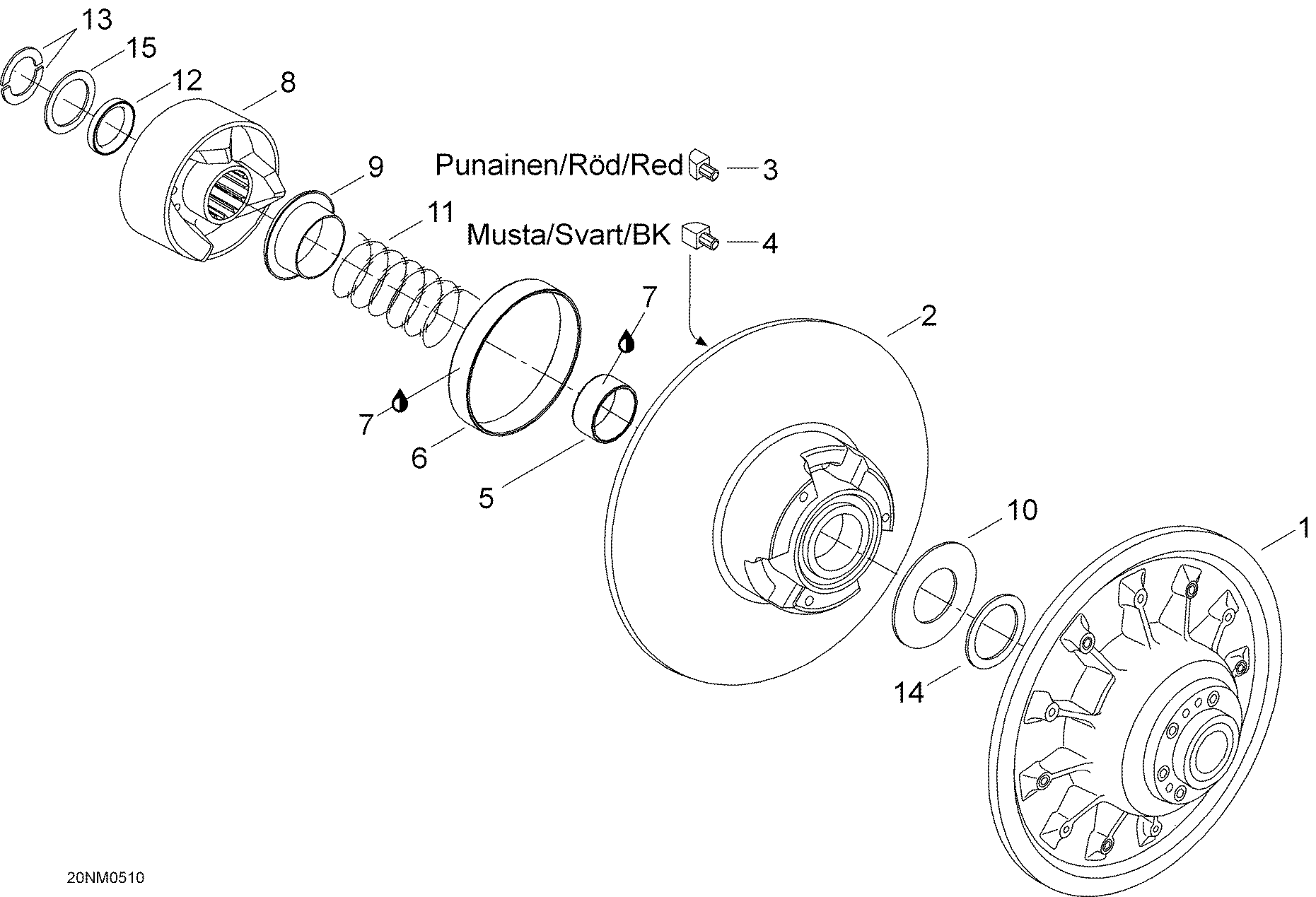 Driven pulley, 550, 550RC