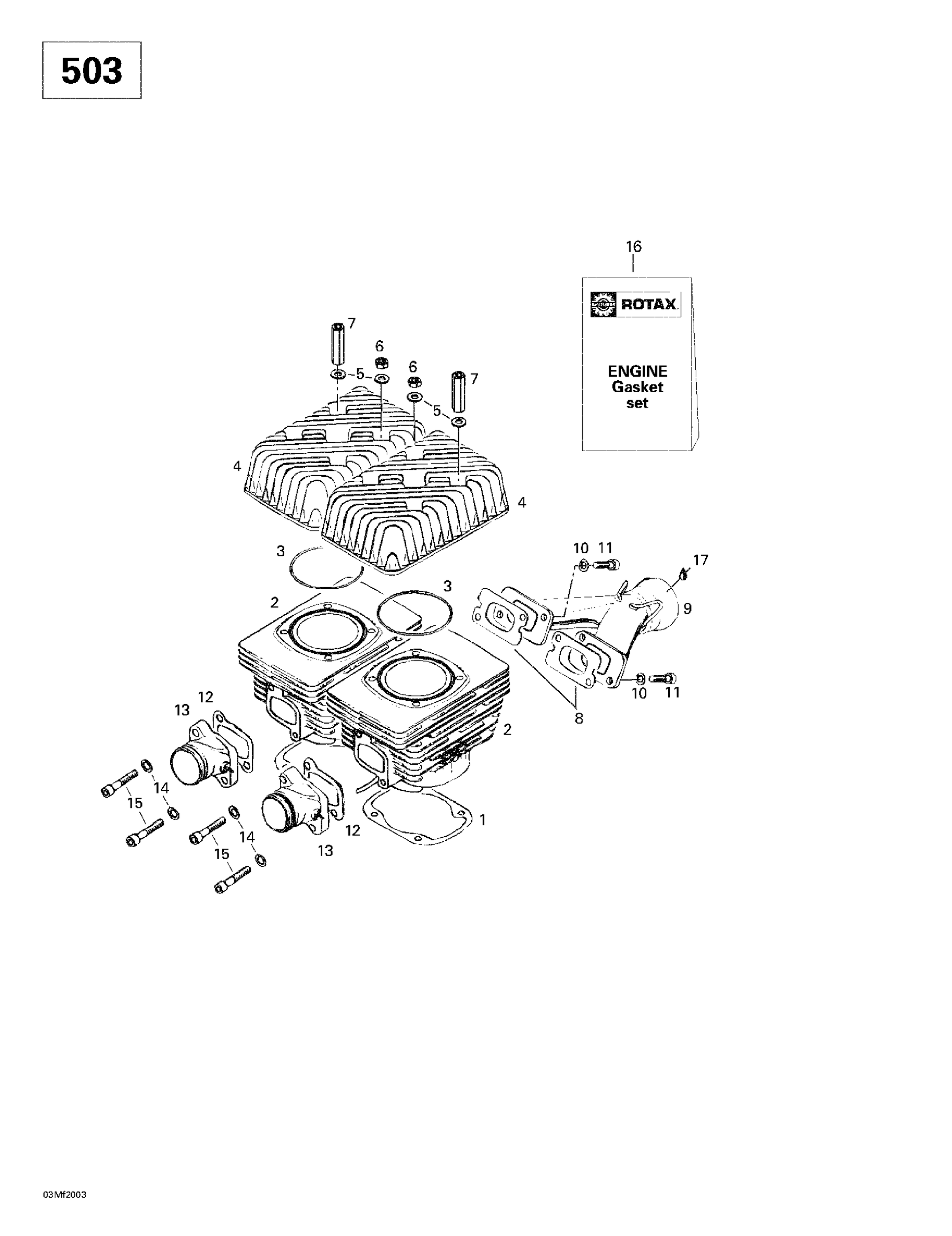 Cylinder, Intake Exhaust Manifold (503)