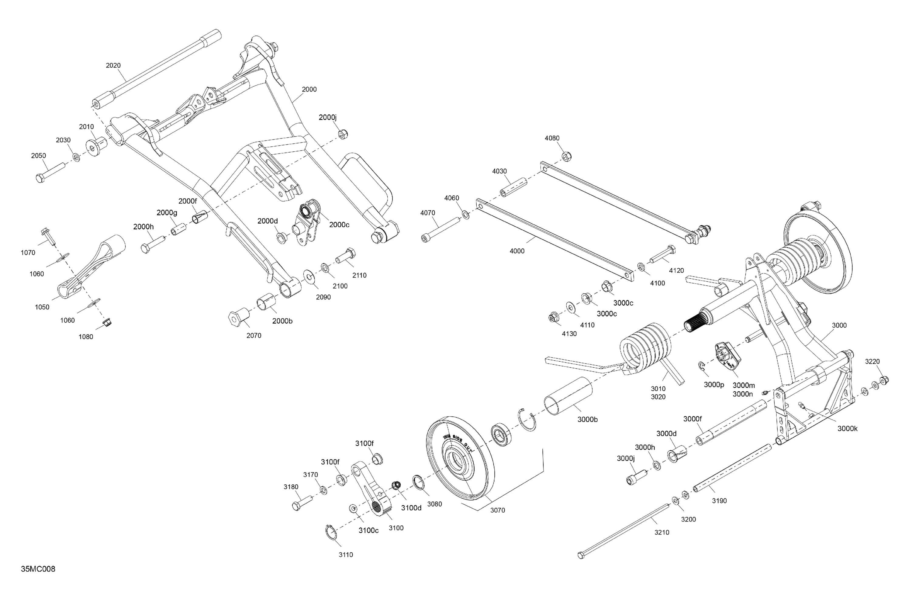 Схема узла: Suspension - Rear - Upper Section