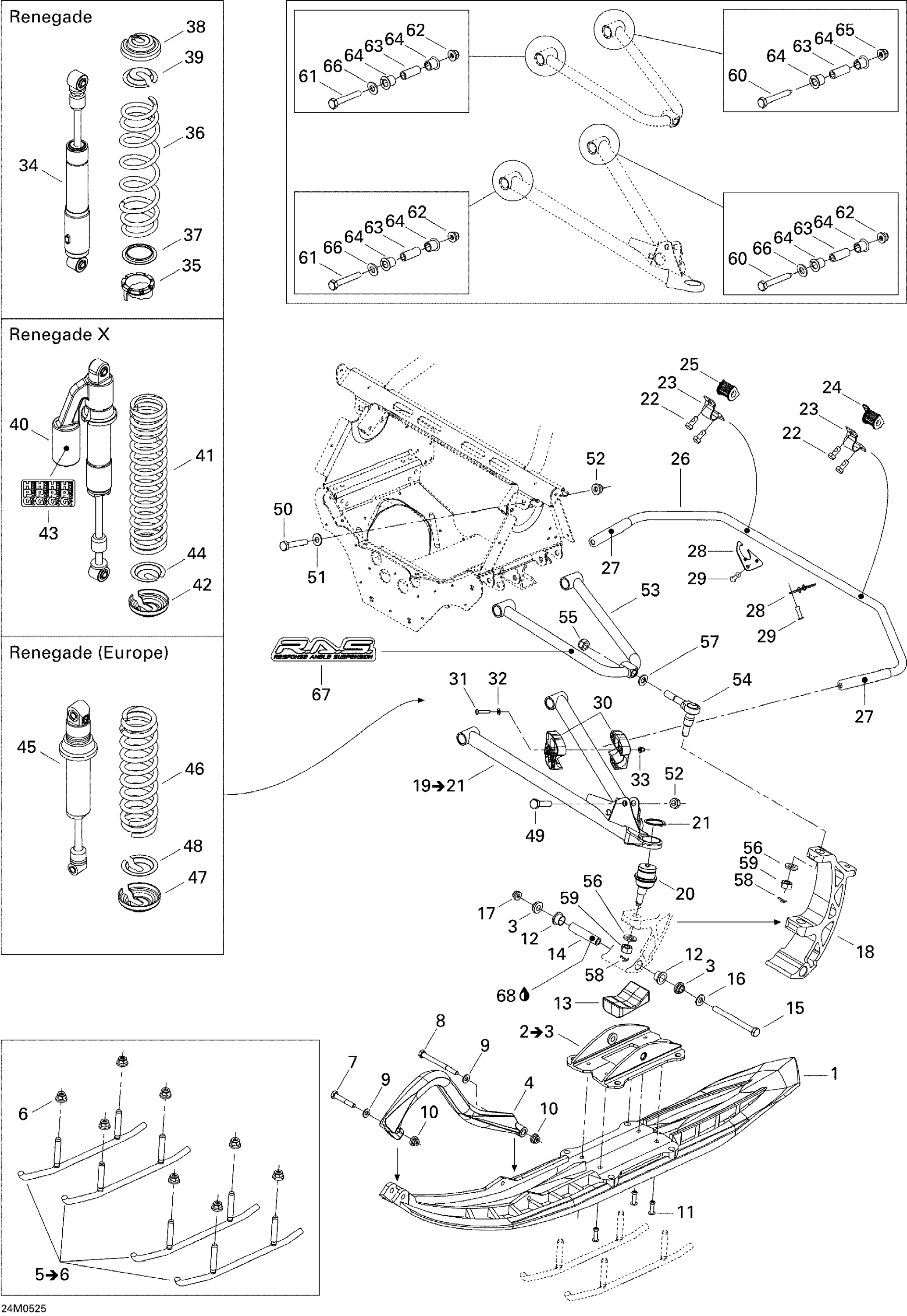 Схема узла: Front Suspension And Ski