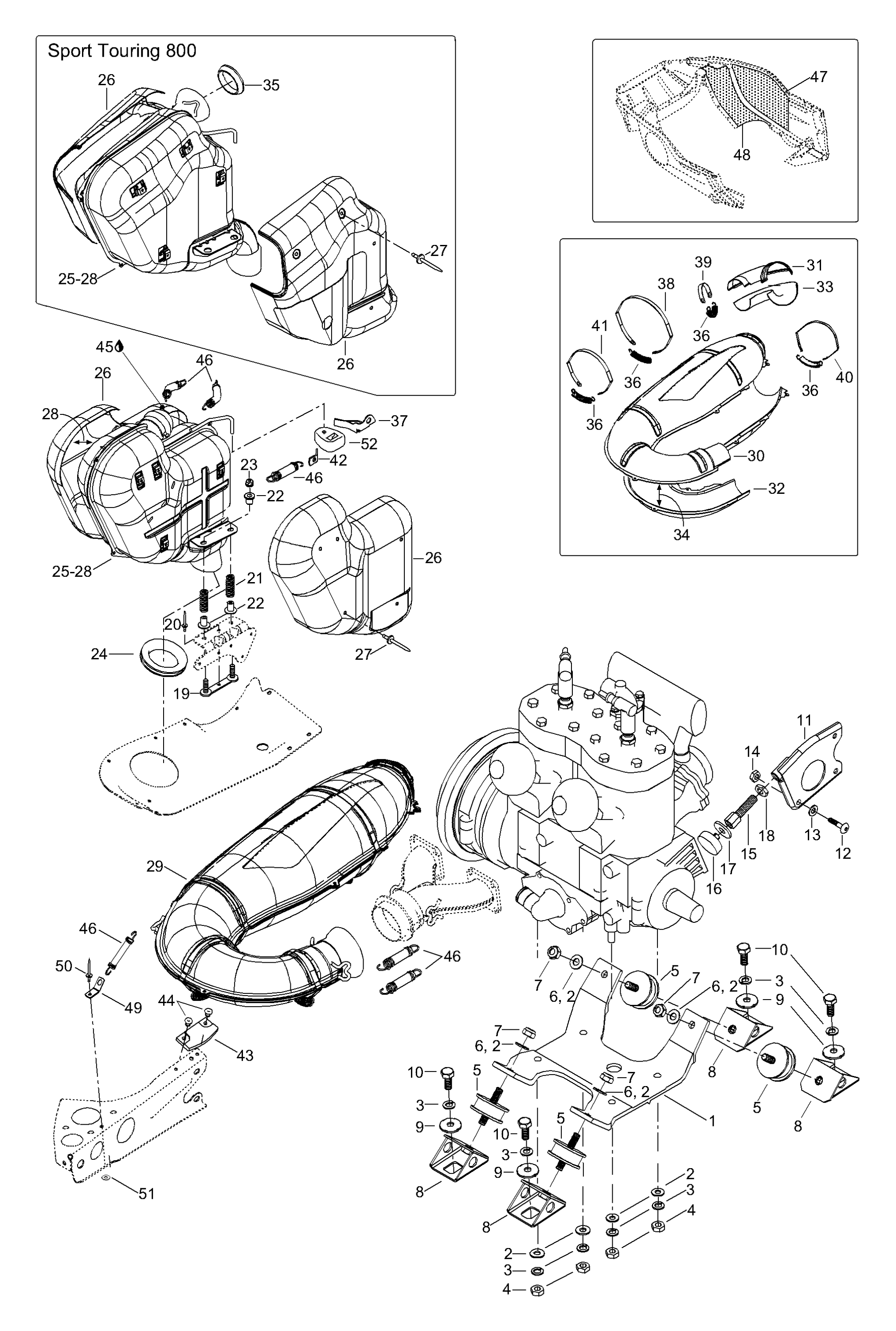 Схема узла: Engine Mount Plate/Muffler