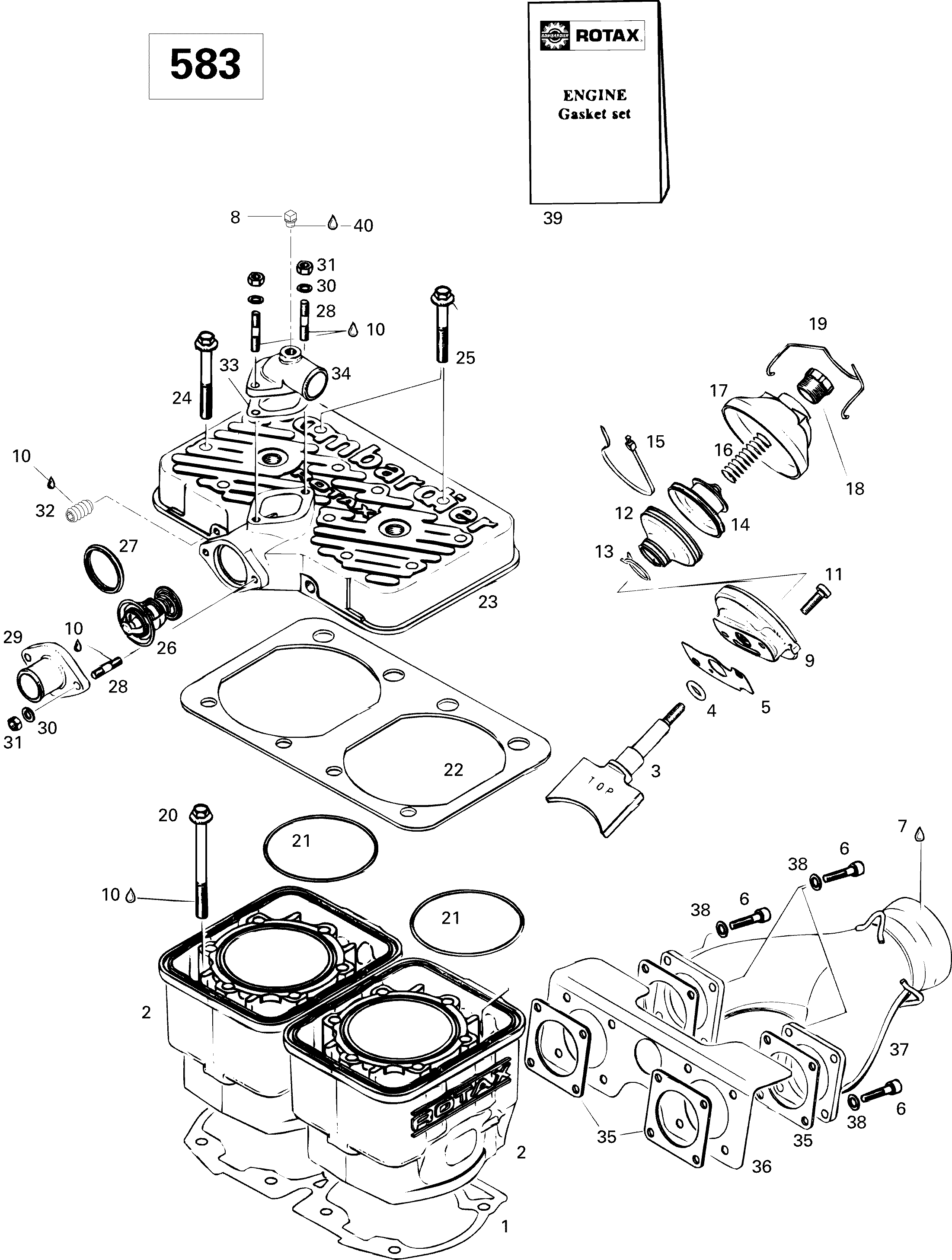 Cylinder And Exhaust Manifold 583