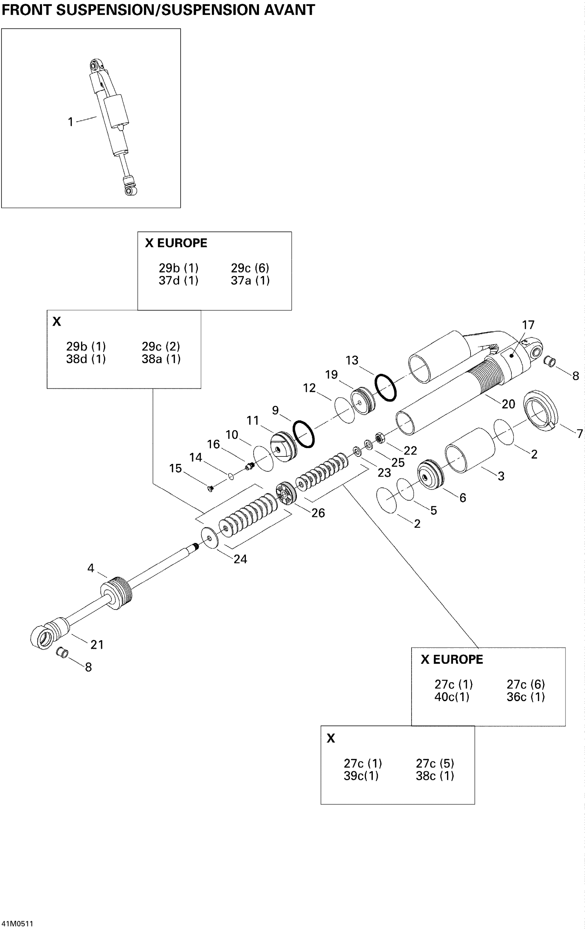 Схема узла: Take Apart Shock, Front X