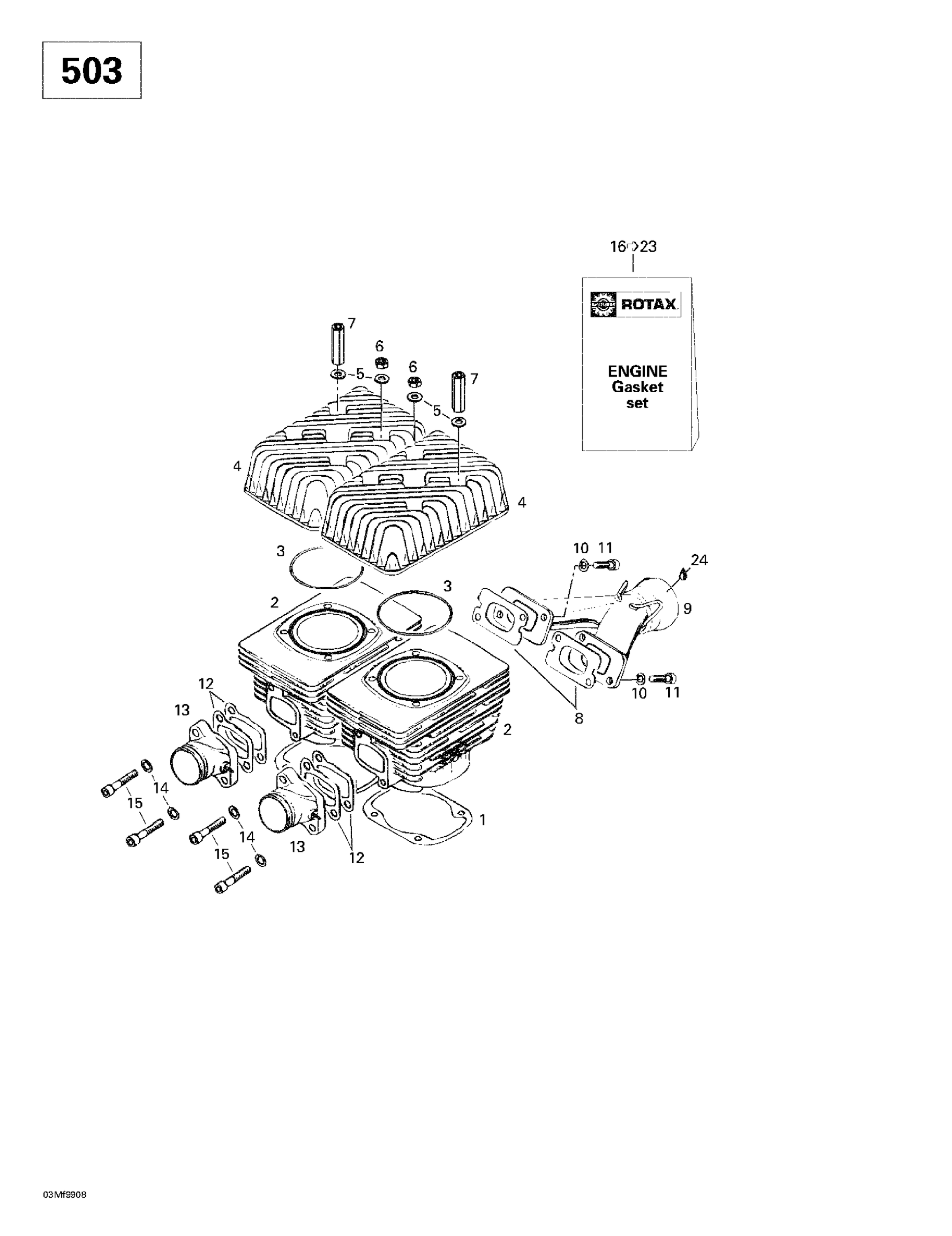 Cylinder, Intake Exhaust Manifold (503)