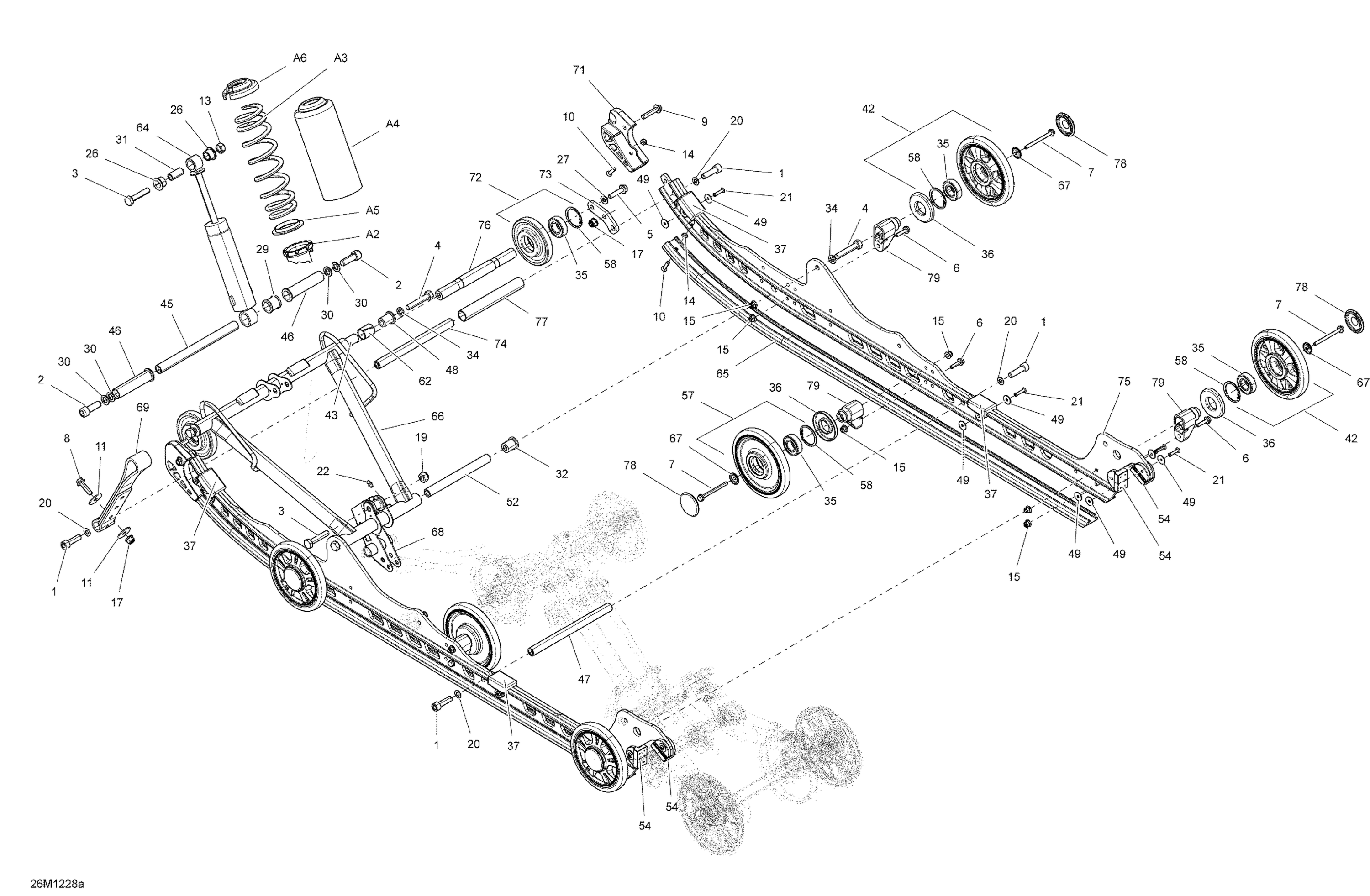Схема узла: Rear Suspension Base And Front Arm