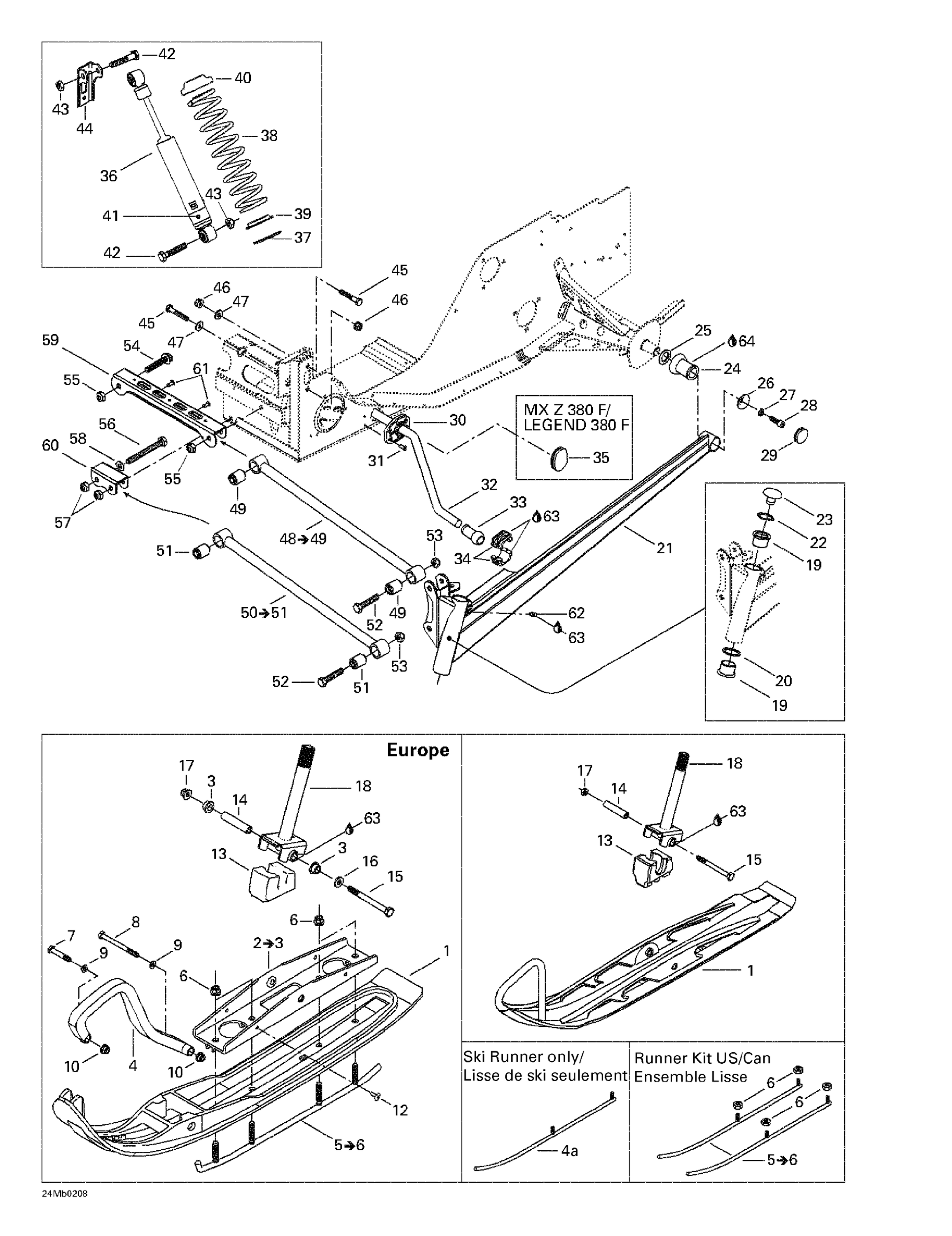 Схема узла: Front Suspension And Ski