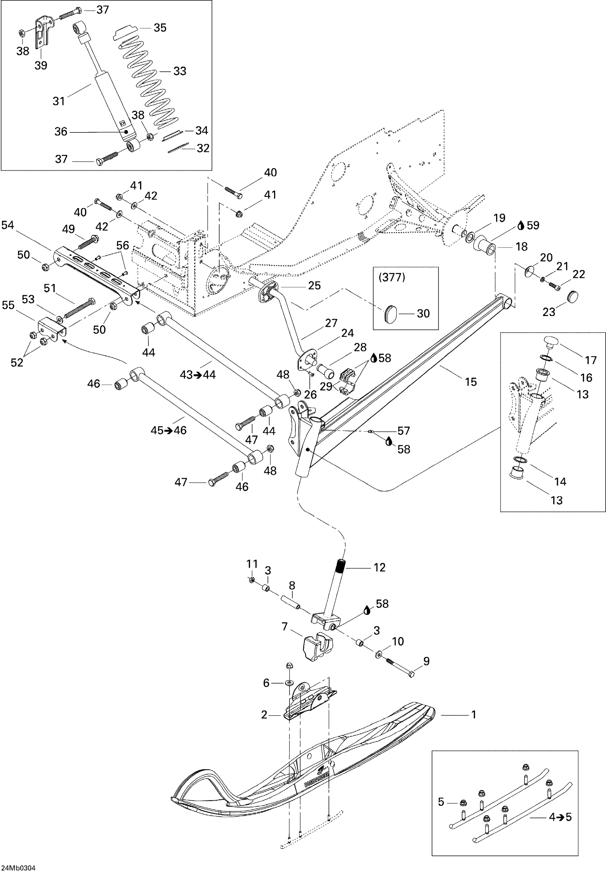 Схема узла: Front Suspension And Ski