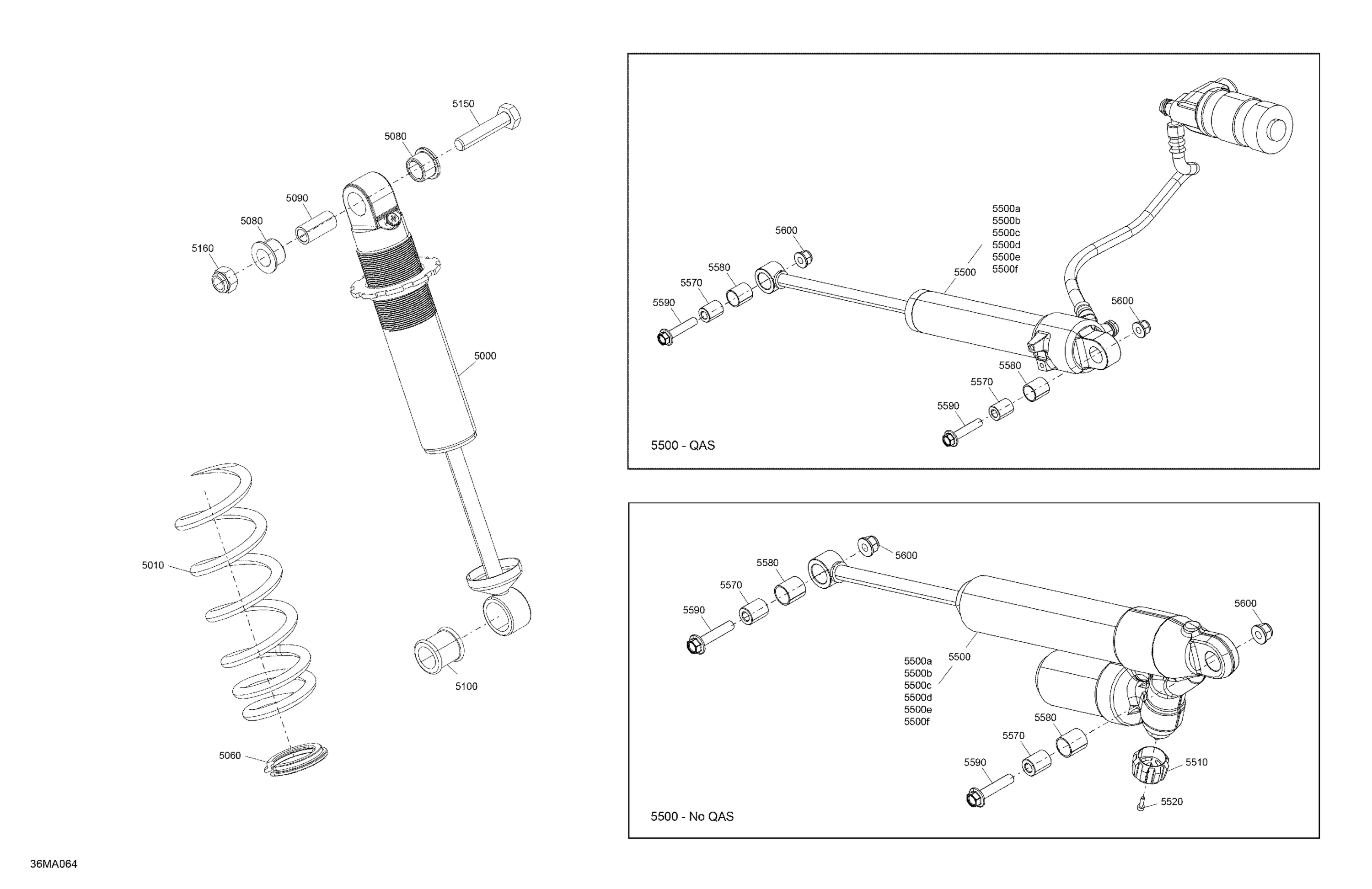 Схема узла: Suspension - Rear Shocks