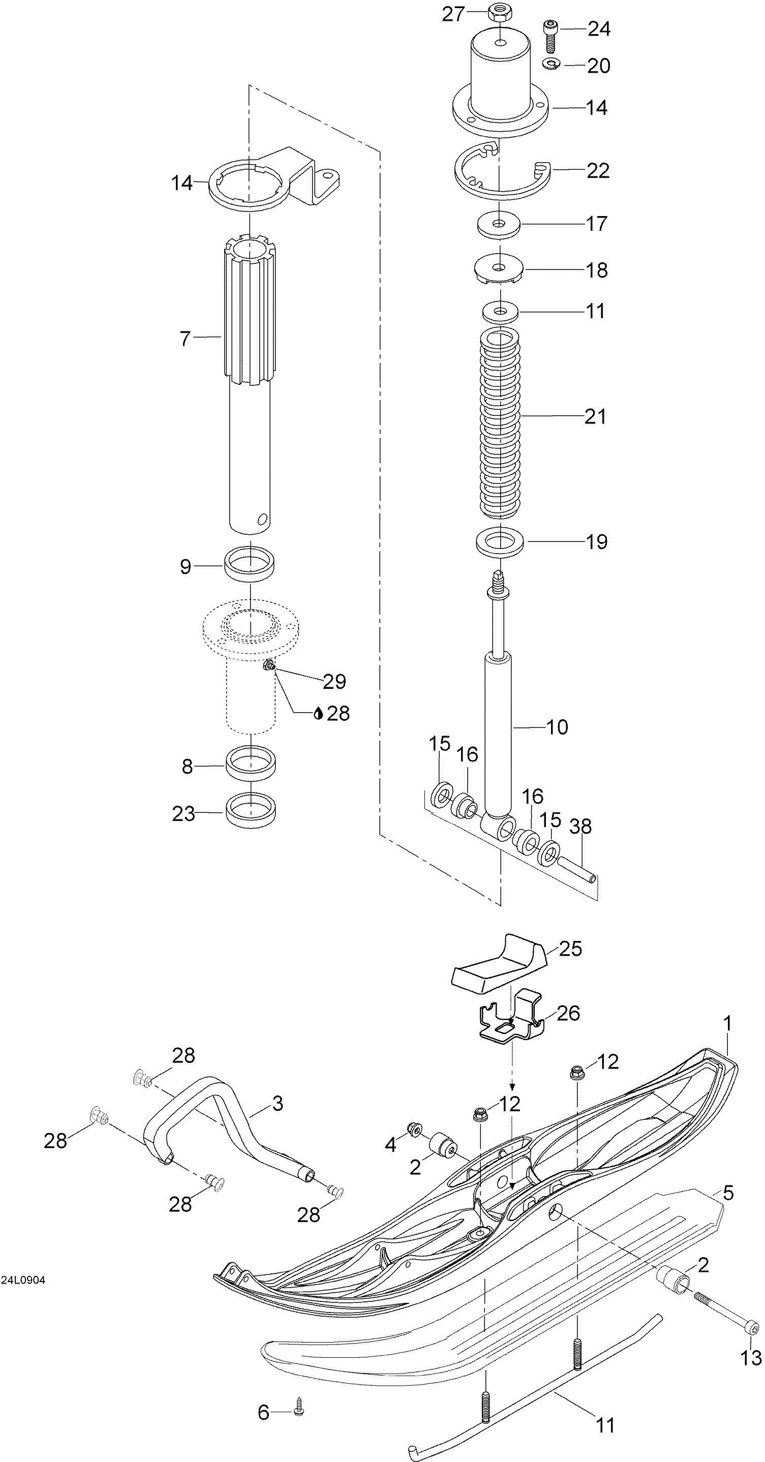 Схема узла: Front Suspension And Ski