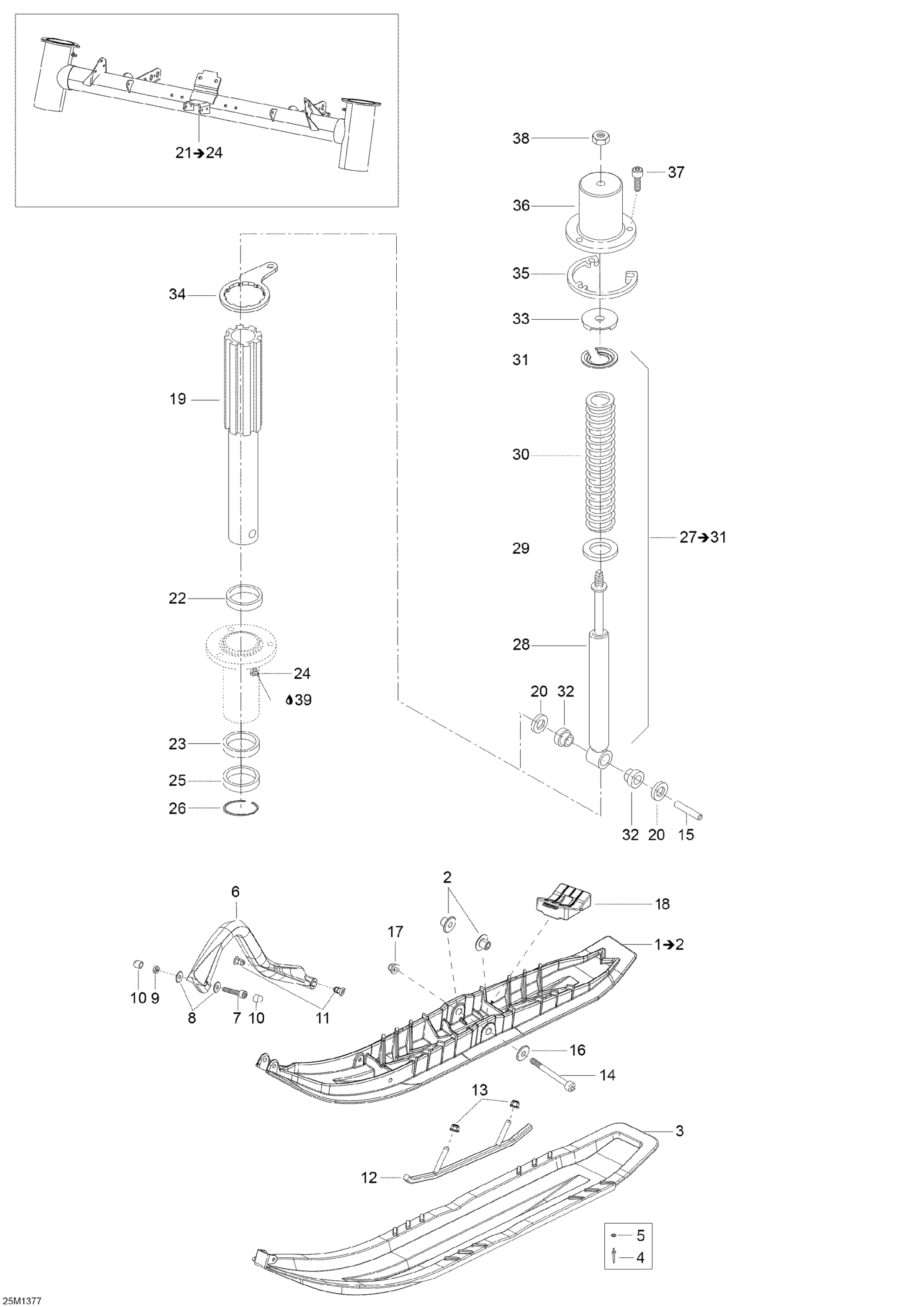 Схема узла: Front Suspension And Ski