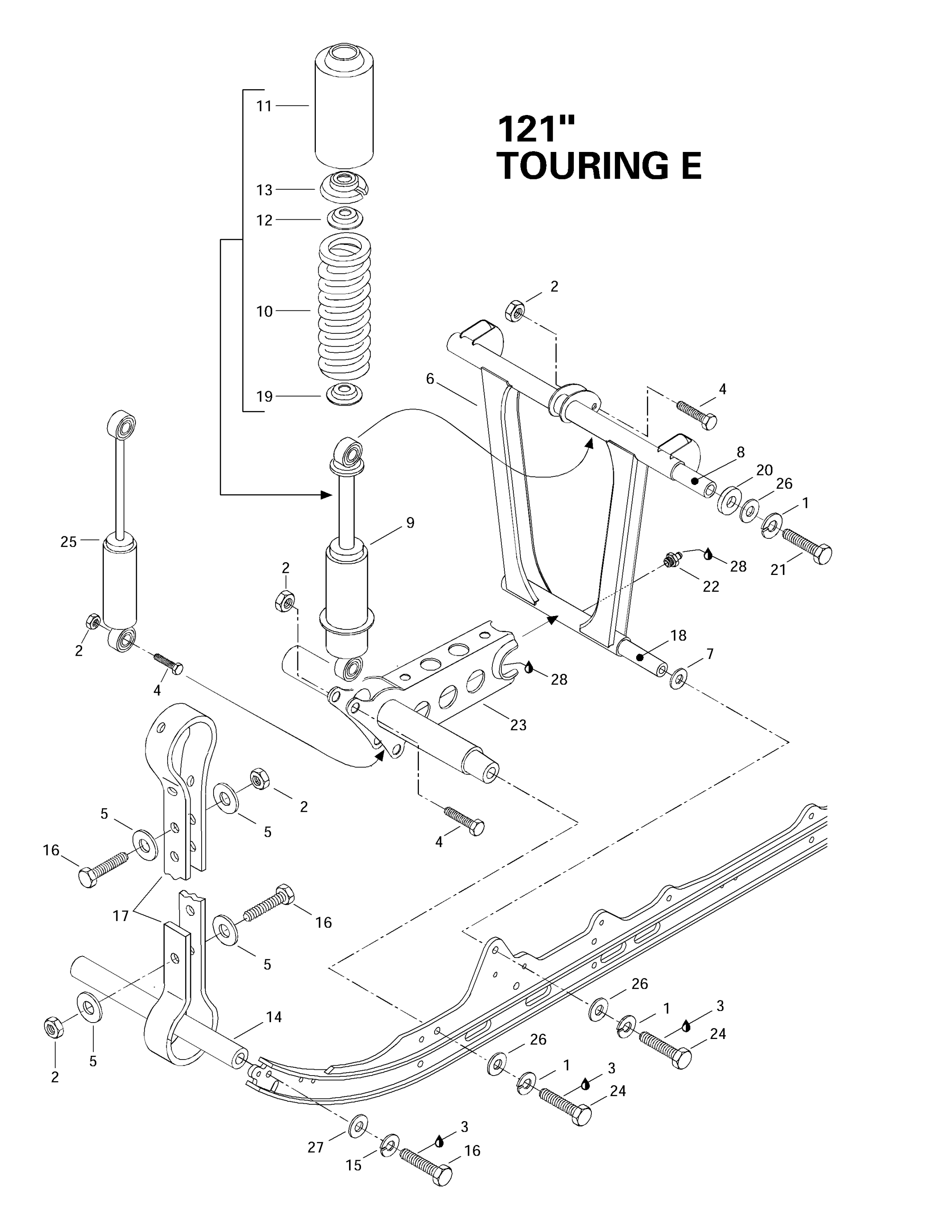 Front Arm, Rear Suspension 121”
