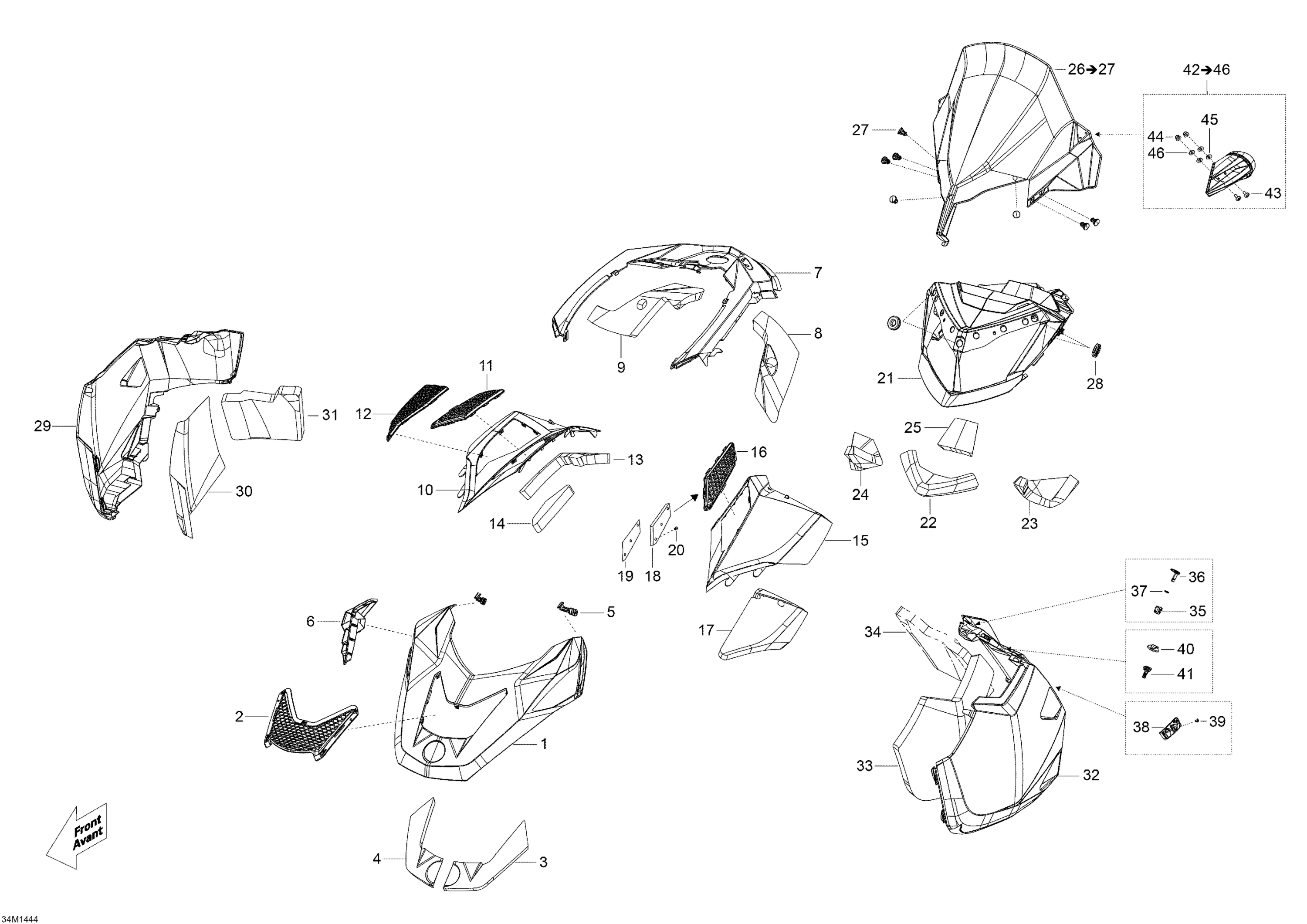 Схема узла: Hood, Windshield And Console