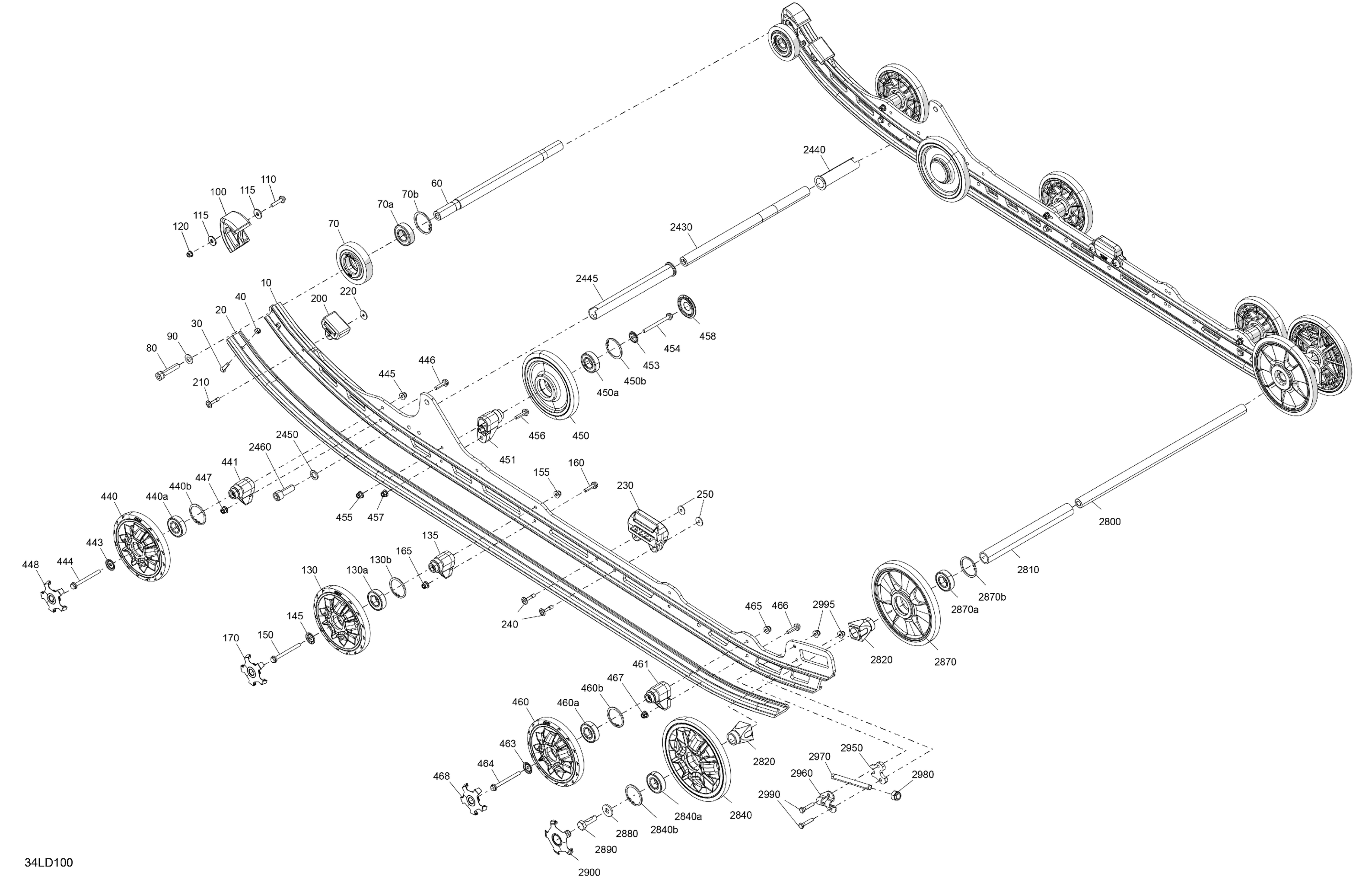 Схема узла: Suspension - Rear - Lower Section