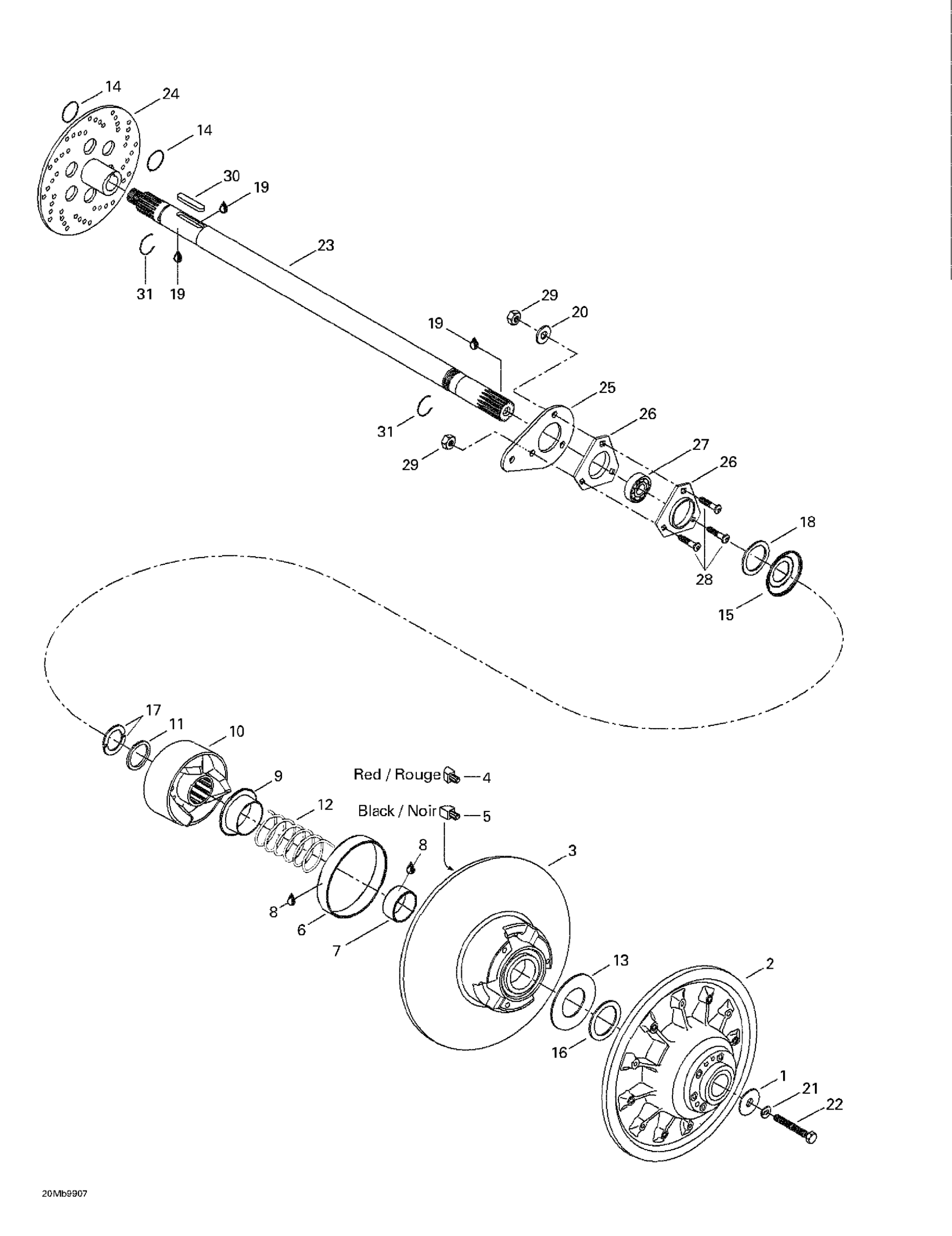 Схема узла: Driven Pulley