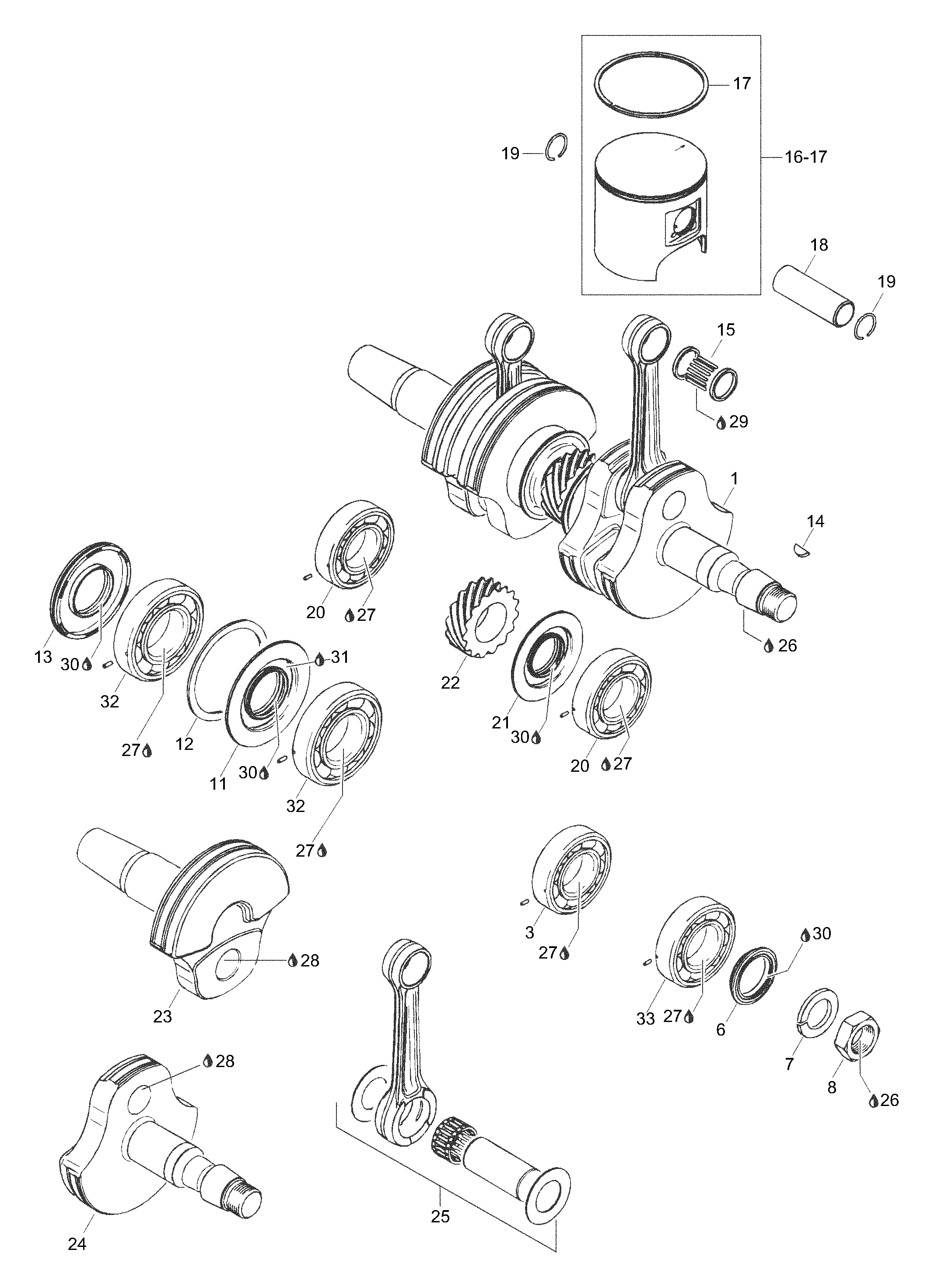 Схема узла: Crankshaft Assy