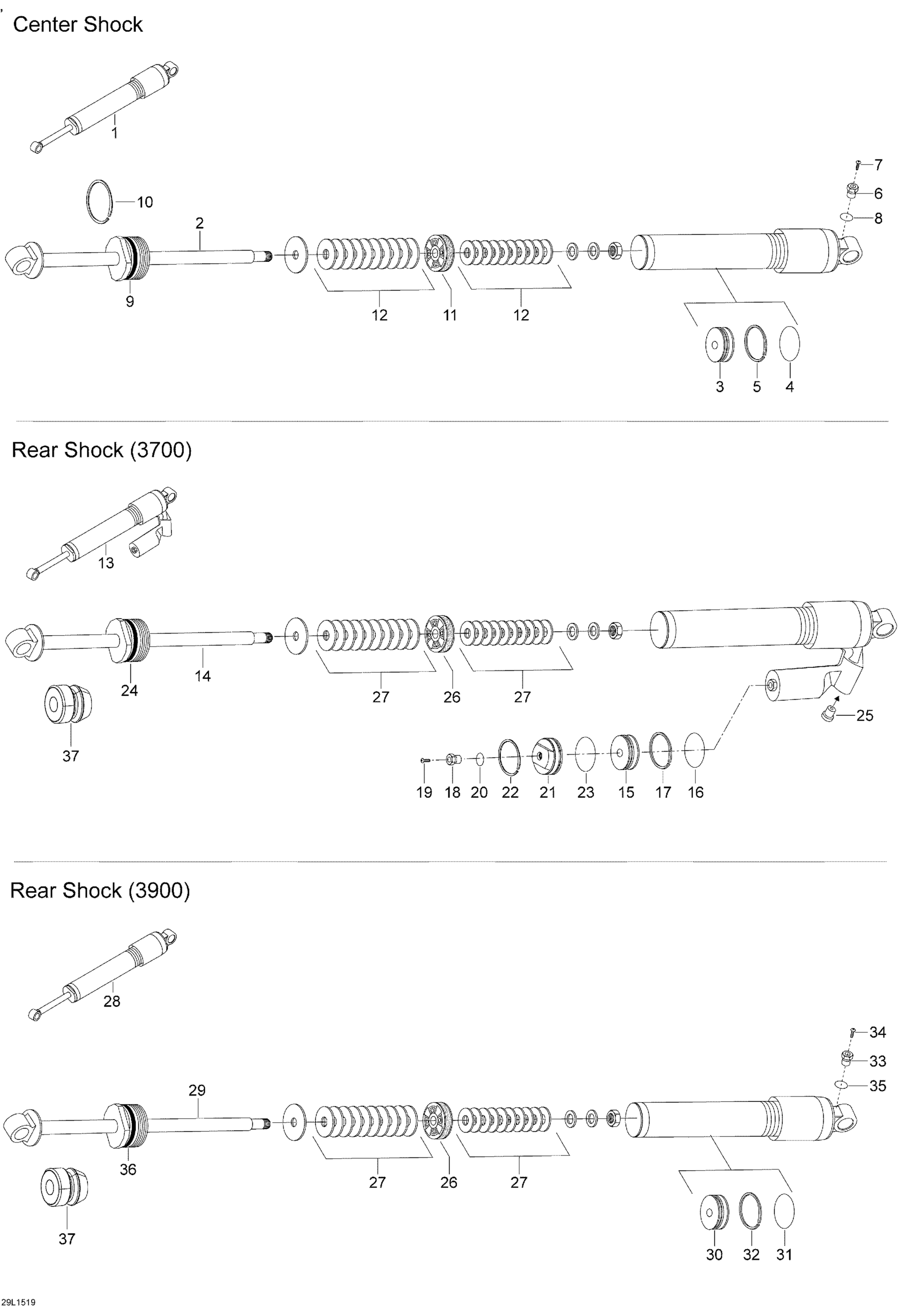Схема узла: Rear Shocks