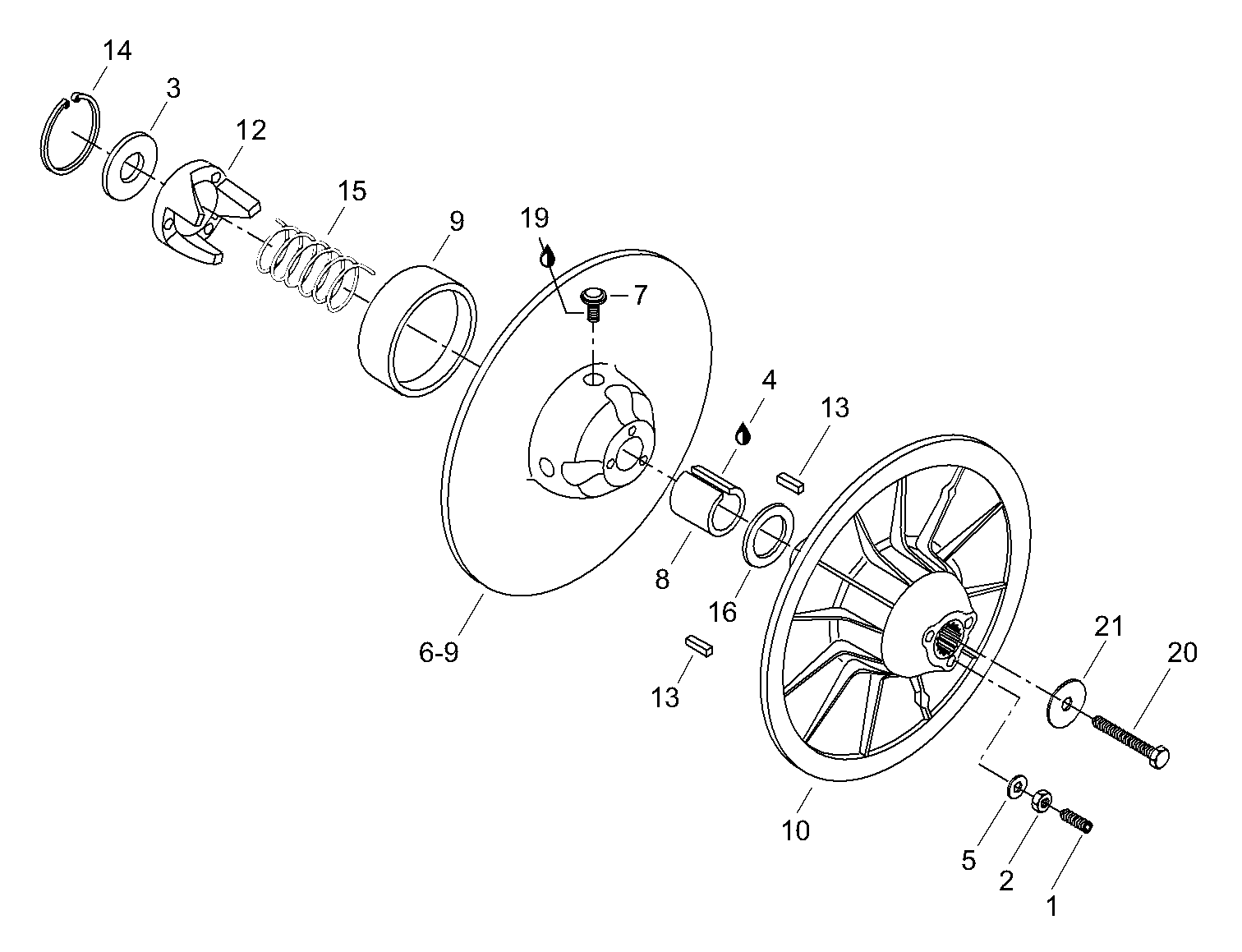 Схема узла: Driven Pulley