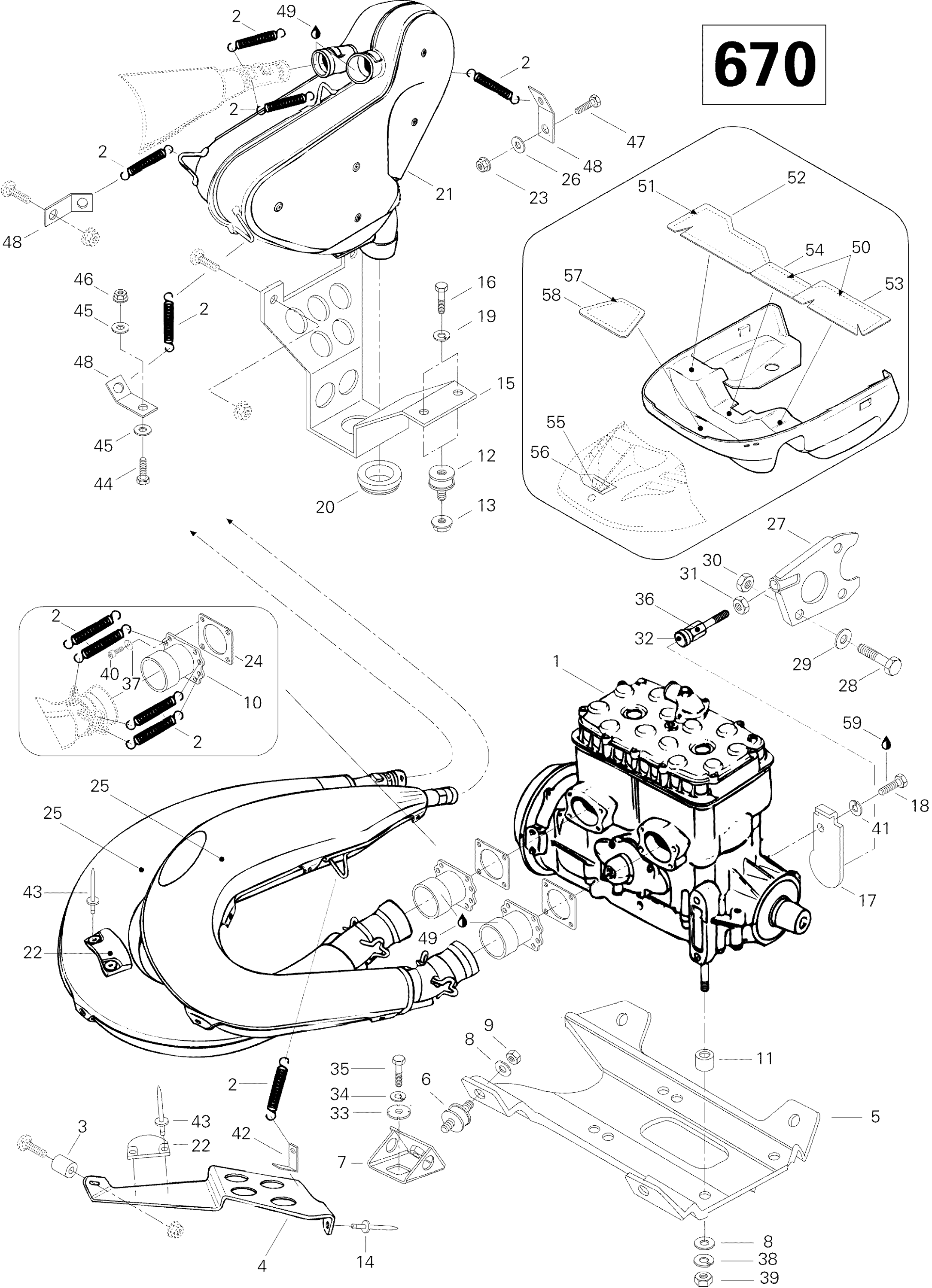 Схема узла: Engine And Engine Support 670