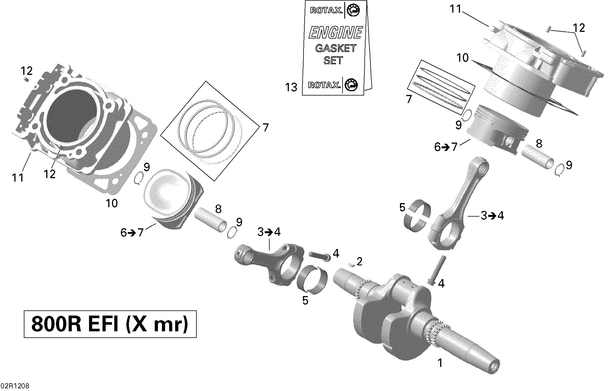 Схема узла: Crankshaft, Piston And Cylinder