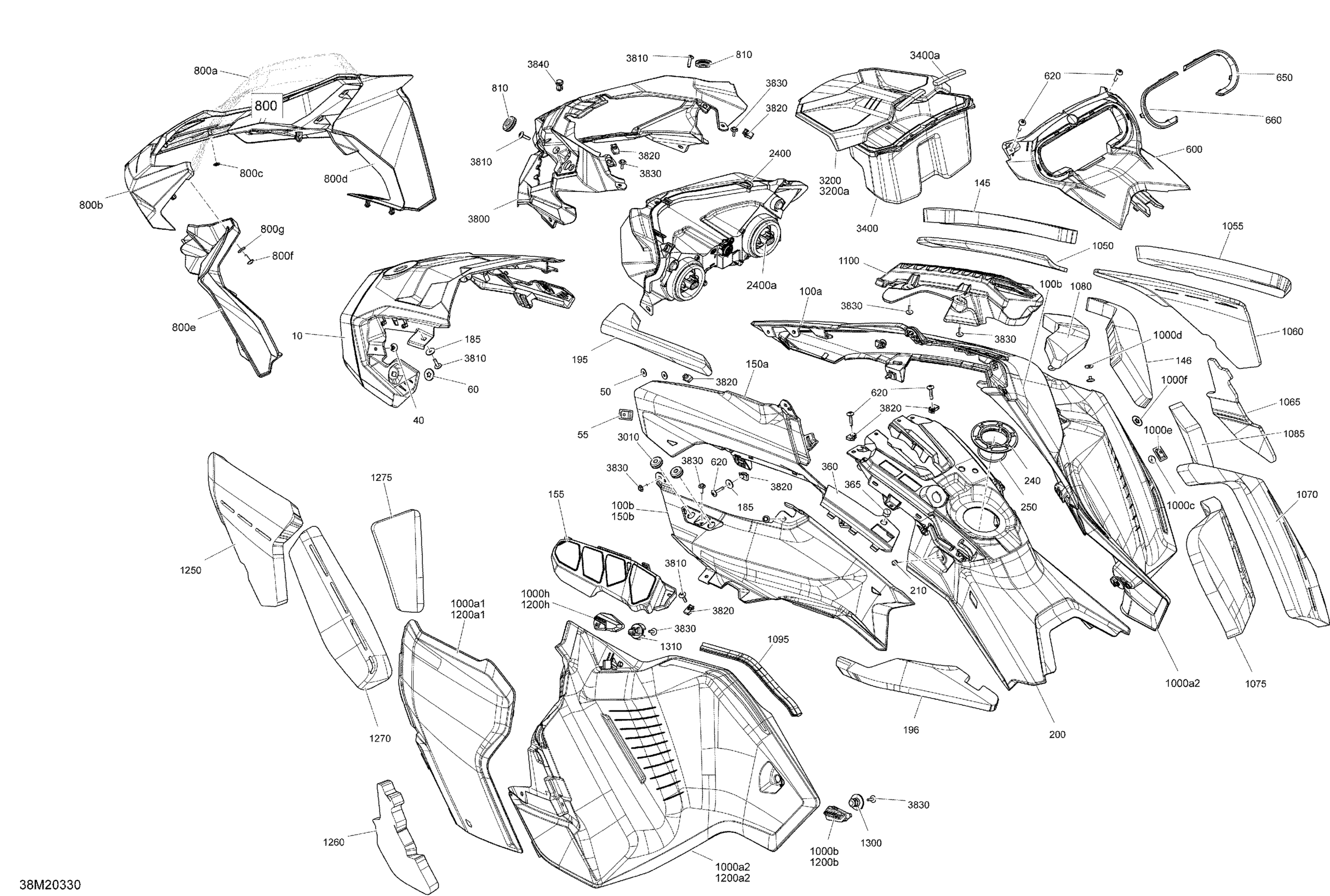Схема узла: Body - Hood Section - Can-Am Red