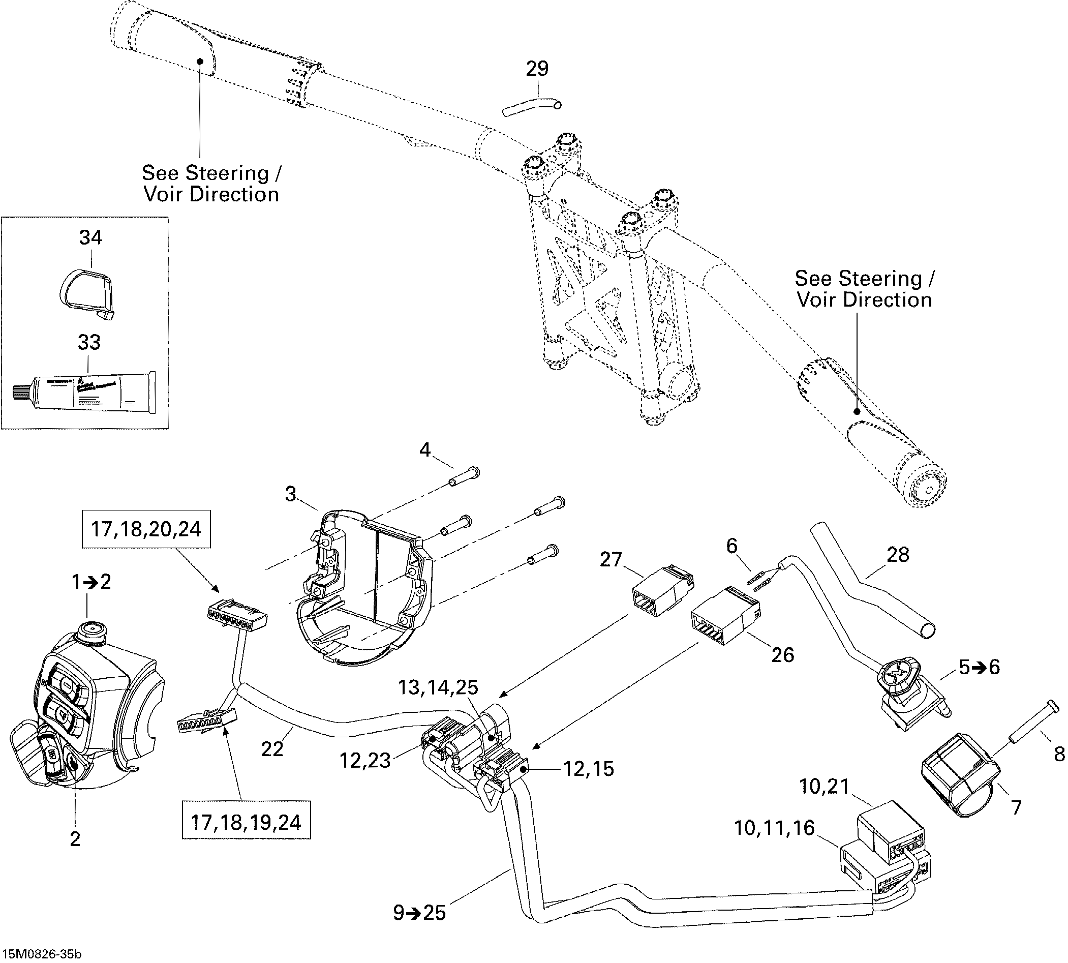 Схема узла: Steering Wiring Harness 600HO SDI