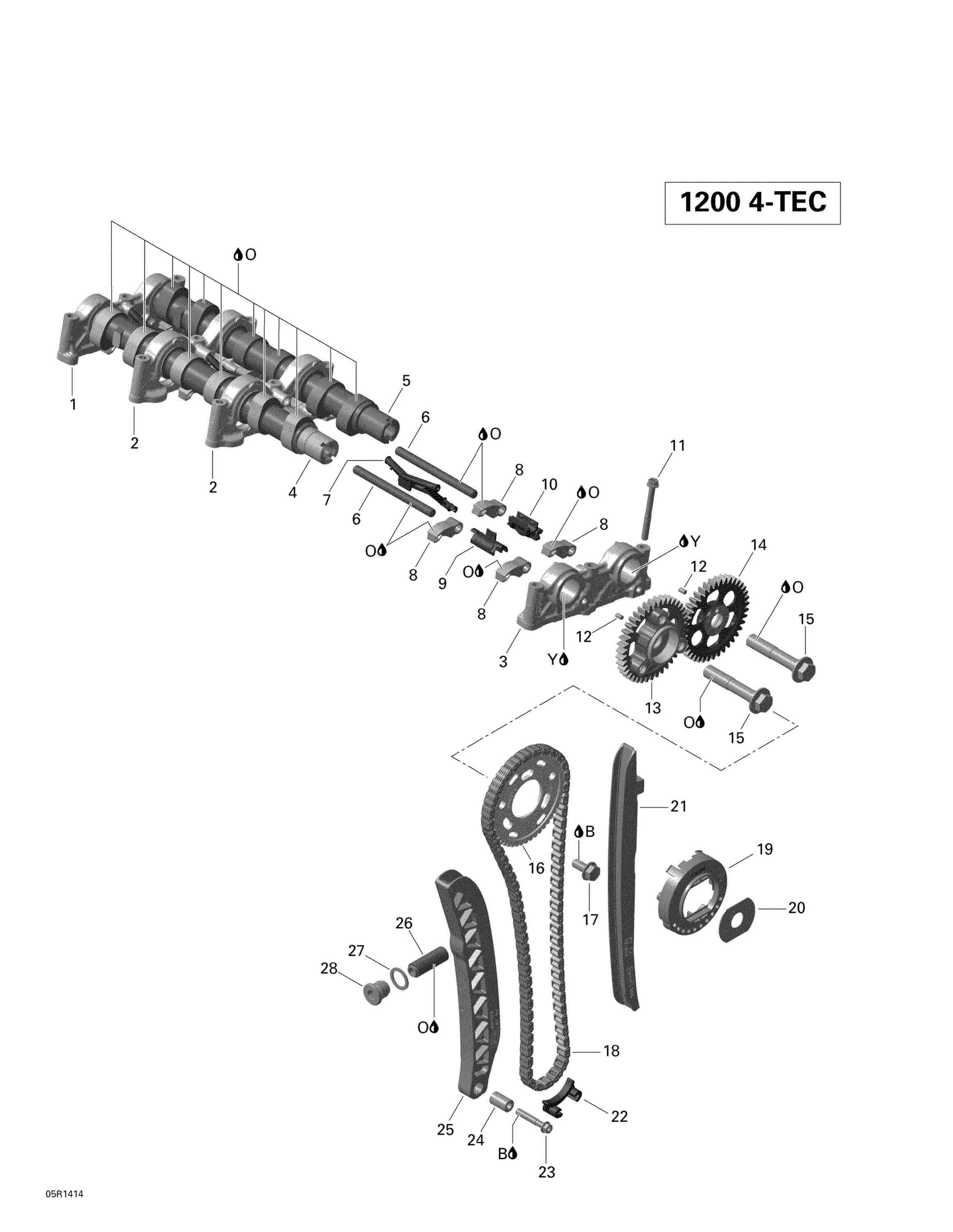 Схема узла: Camshafts And Timing Chain
