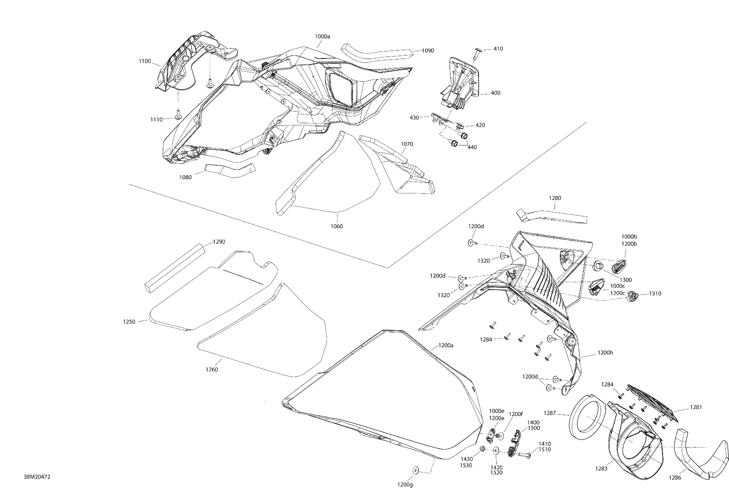 Body - Hood Section - Lateral Panel - Deep Black - Electric Start