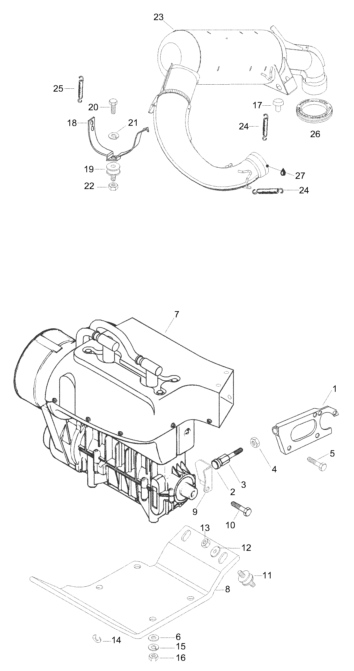 Схема узла: Engine Mount Plate/Muffler