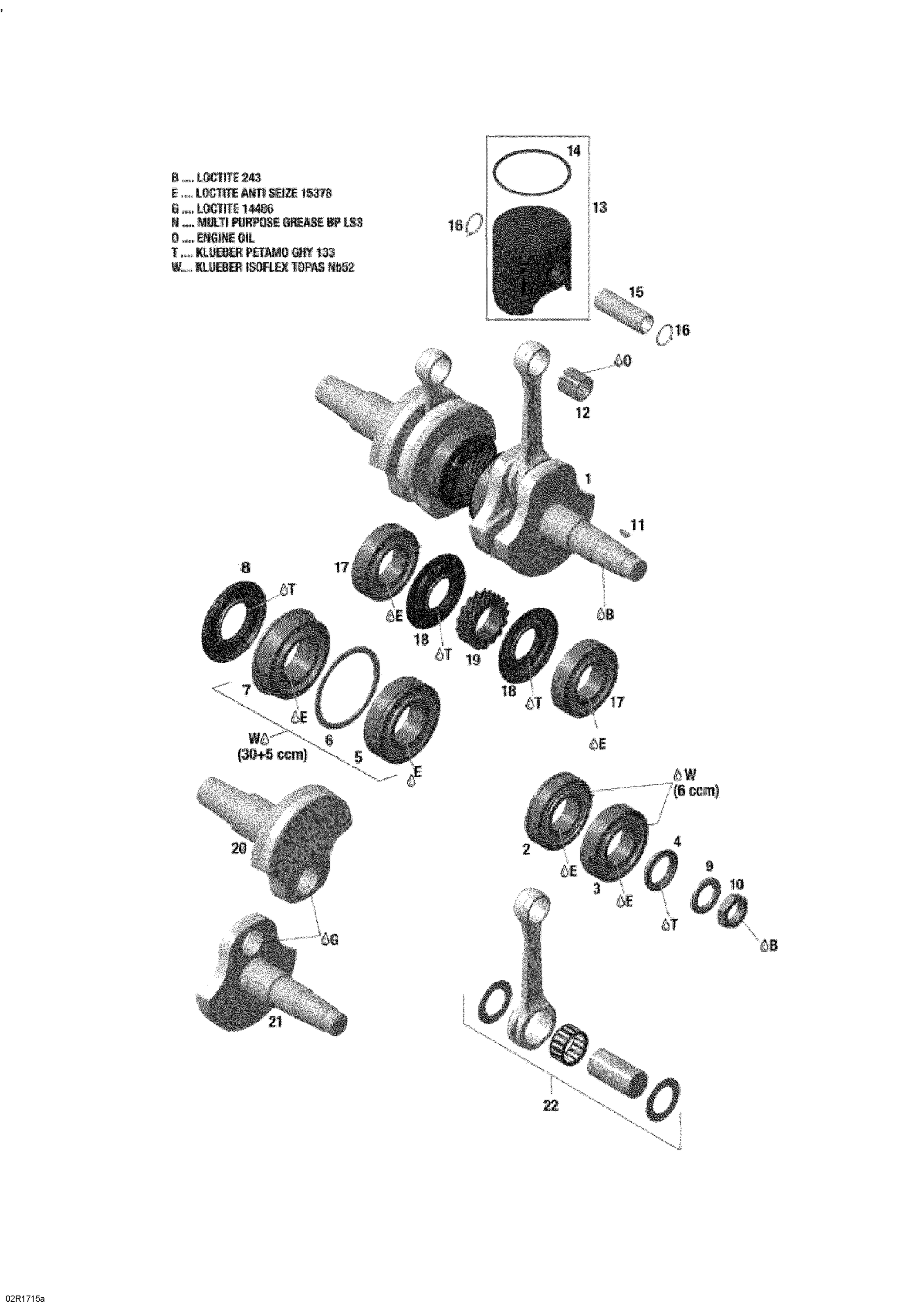 Crankshaft And Pistons - 600HO E-TEC