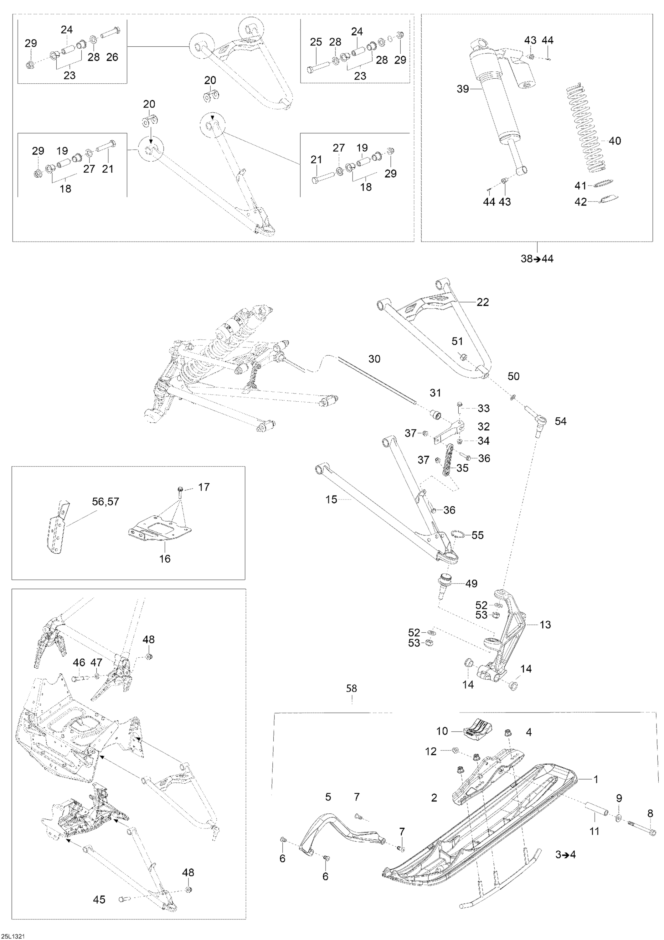 Схема узла: Front Suspension And Ski