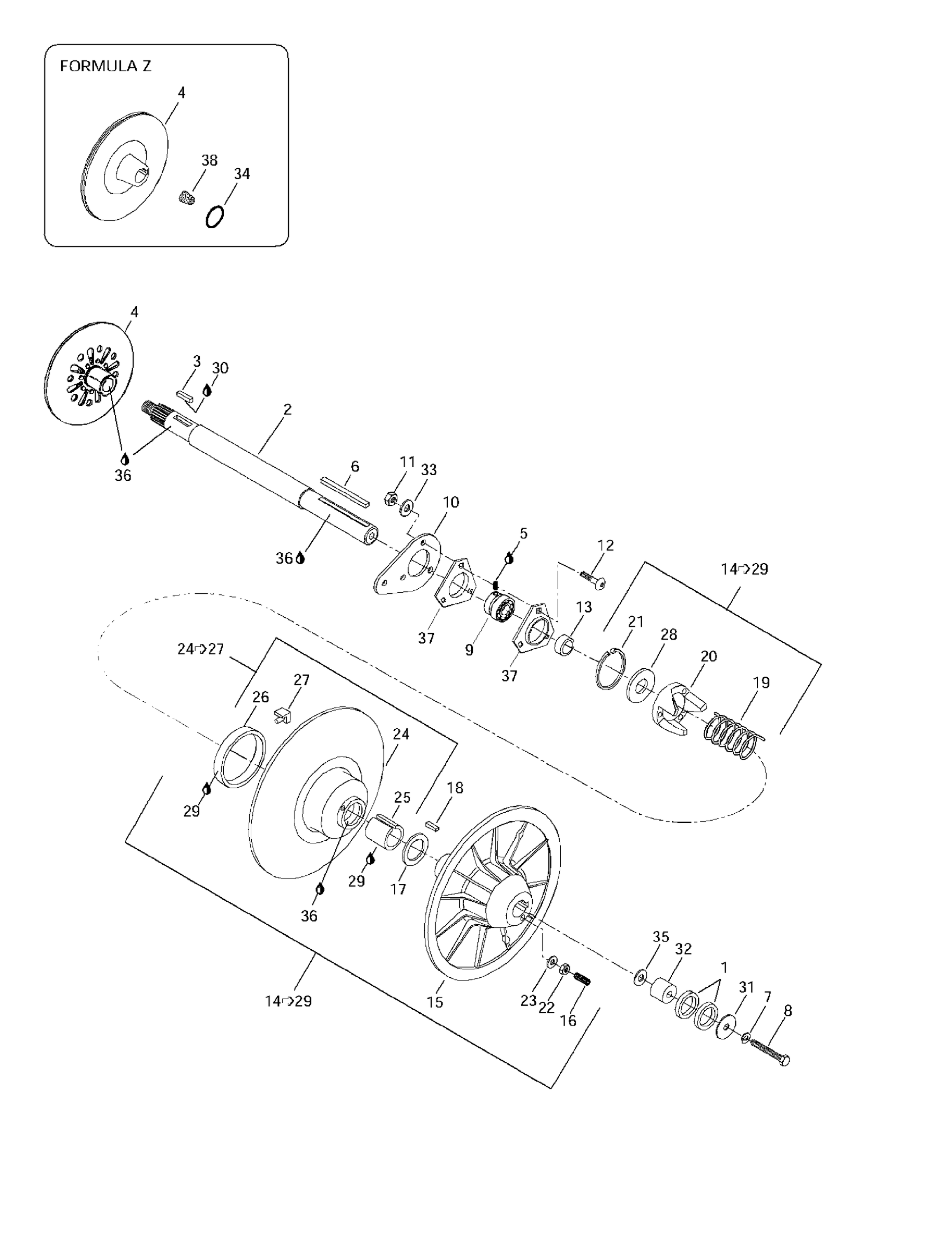 Схема узла: Driven Pulley