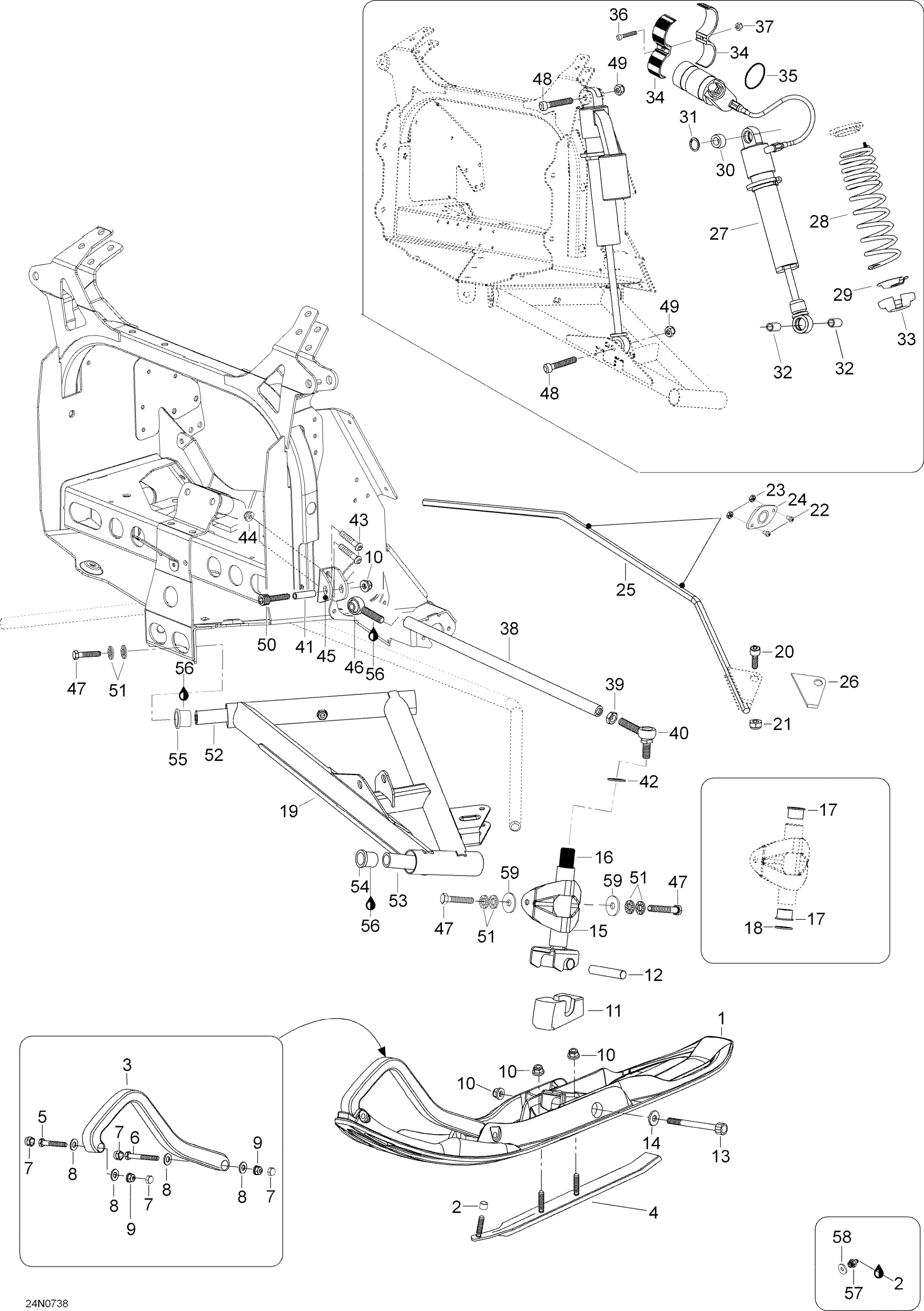 Схема узла: Front Suspension And Ski